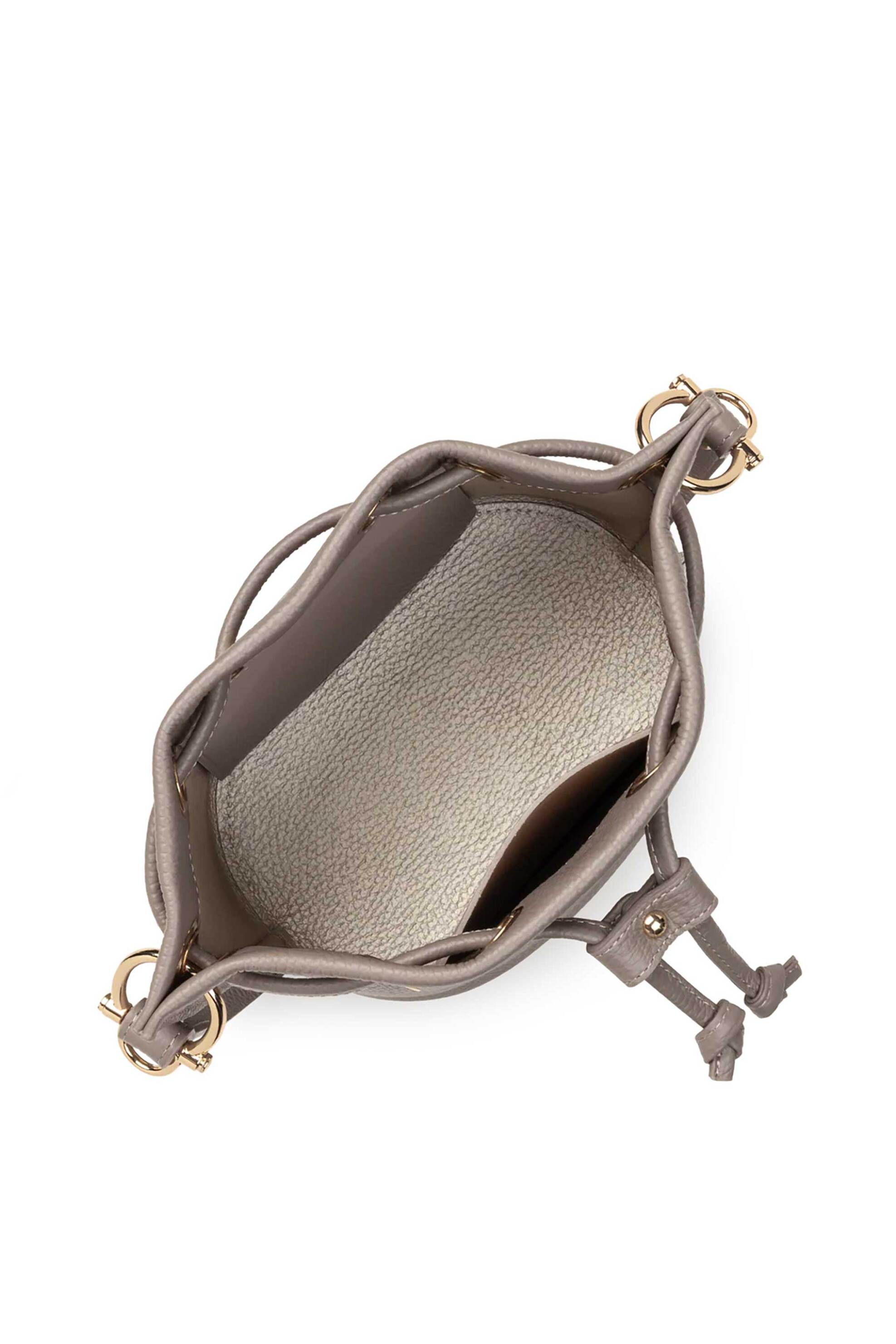 LANCASTER BAGS Lancaster γυναικεία δερμάτινη τσάντα bucket "Alba Double Small" - 470-80 Taupe - 4