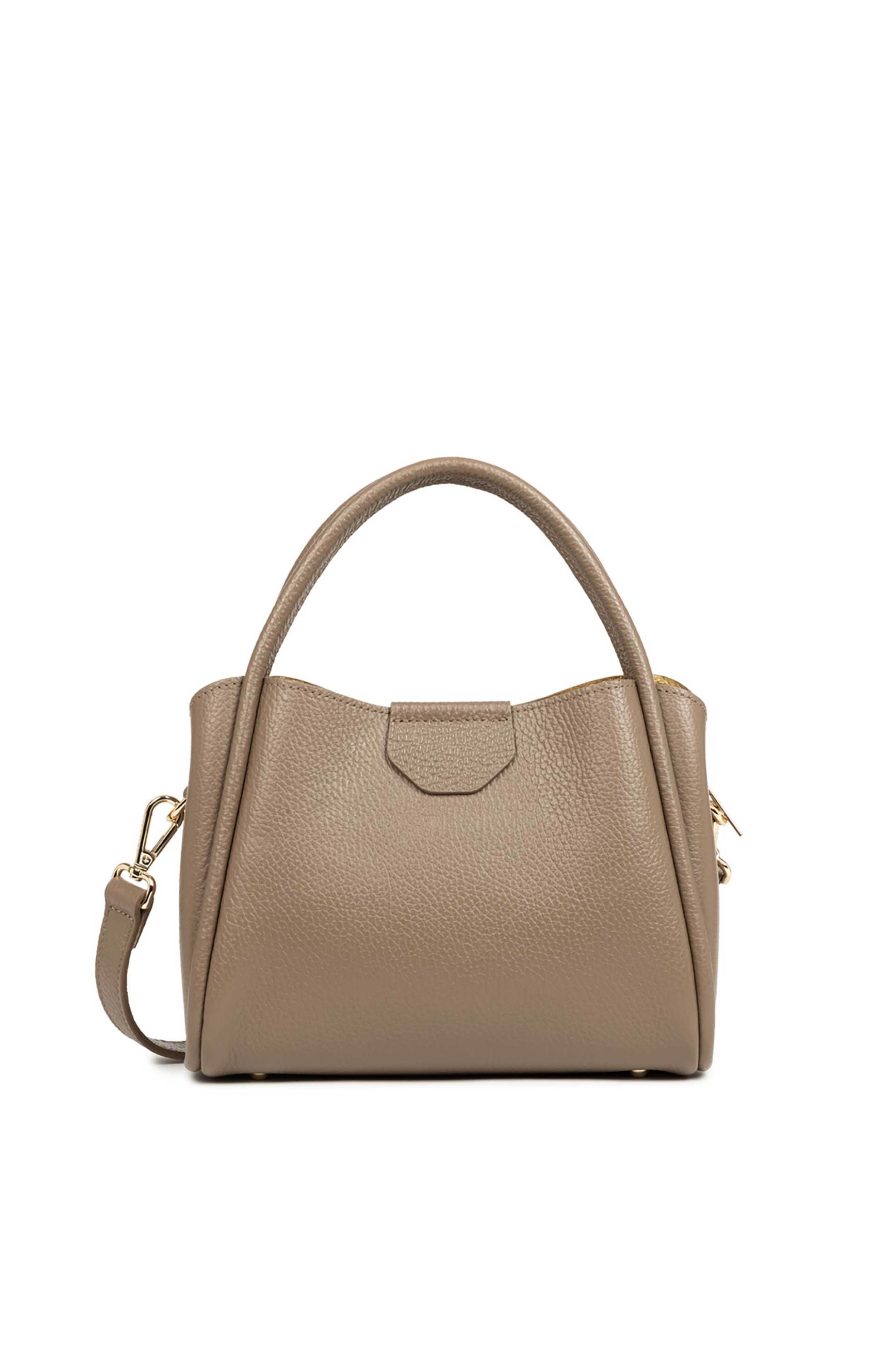 Lancaster γυναικείο δερμάτινο mini bag χειρός "Ida Double Small" - 470-83 Καφέ Ανοιχτό φωτογραφία