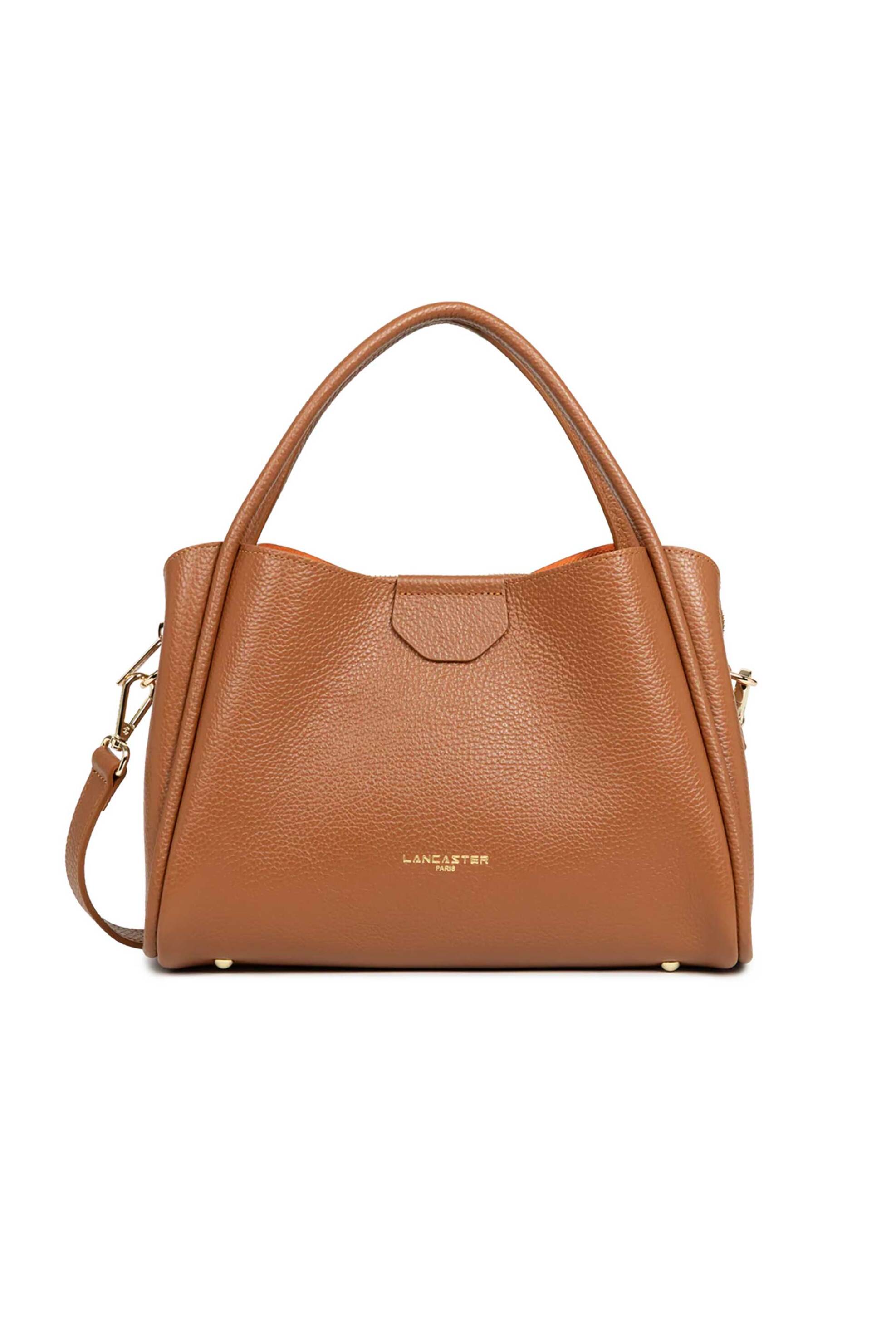 LANCASTER BAGS Lancaster γυναικεία δερμάτινη τσάντα χειρός "Ida Double Medium" - 470-84 Ταμπά