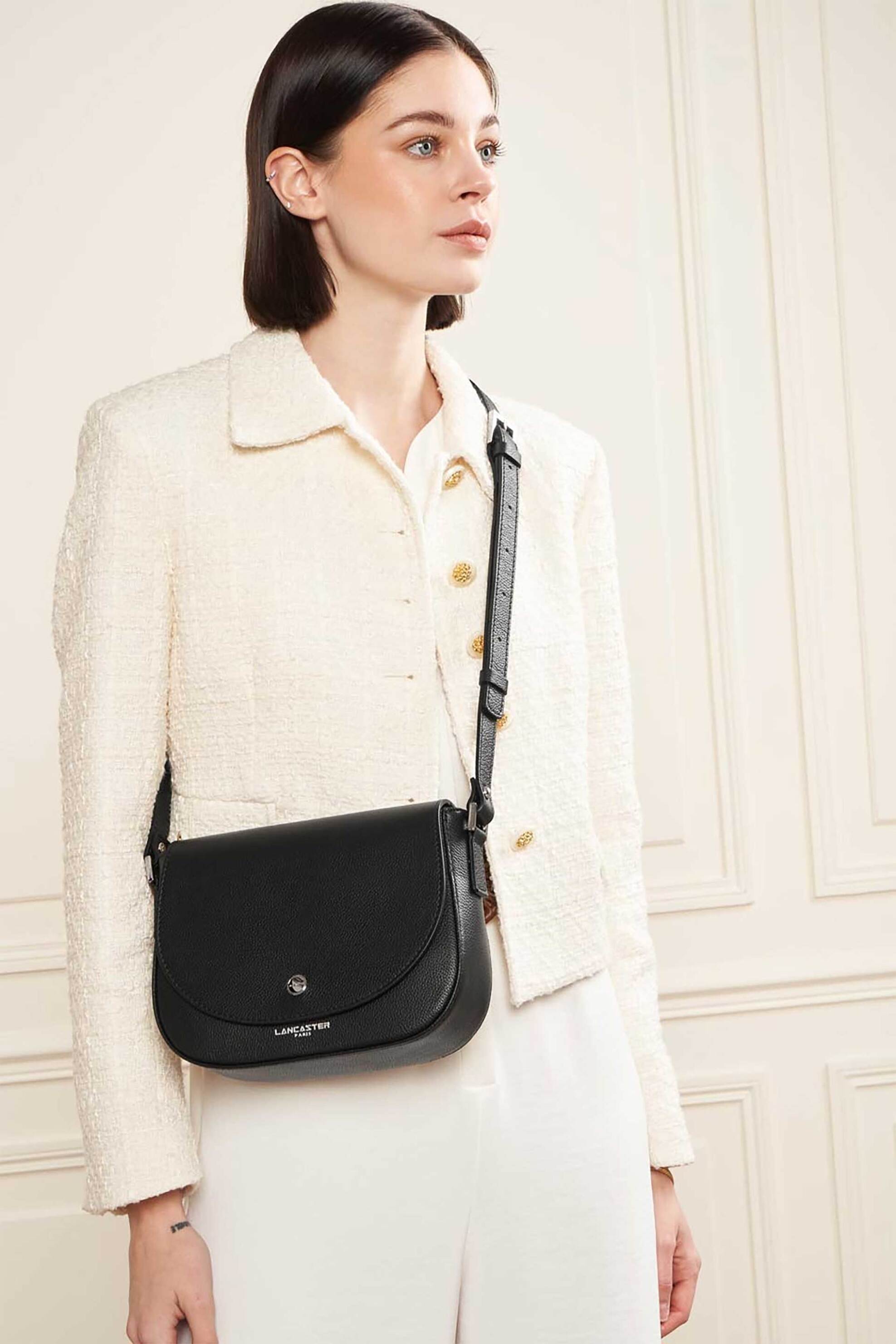 Lancaster γυναικεία δερμάτινη τσάντα crossbody "Milano Bao" - 480-009 Μαύρο φωτογραφία