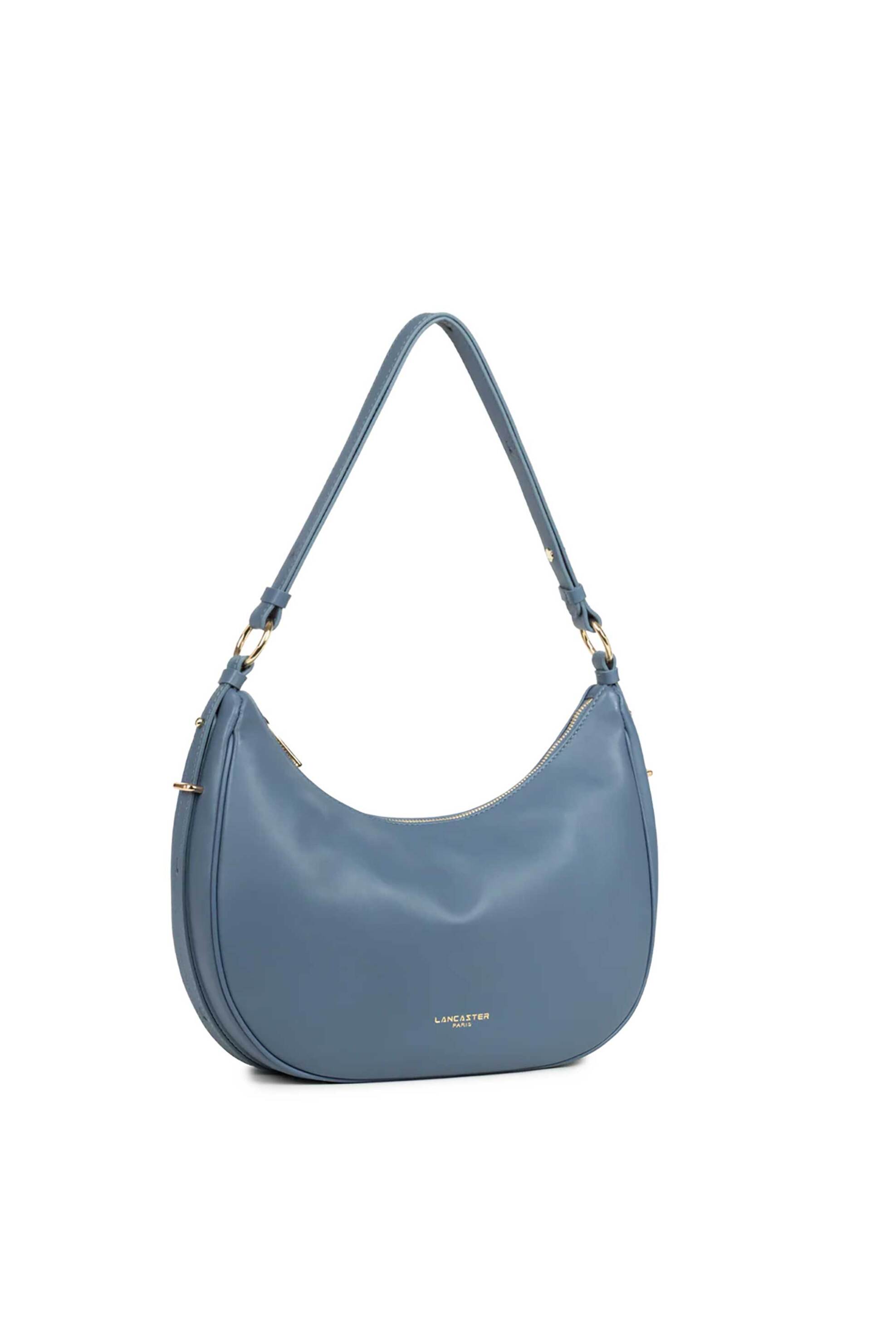 LANCASTER BAGS Lancaster γυναικεία δερμάτινη τσάντα ώμου "Donna Aria Large" - 480-077 Μπλε Ανοιχτό - 2