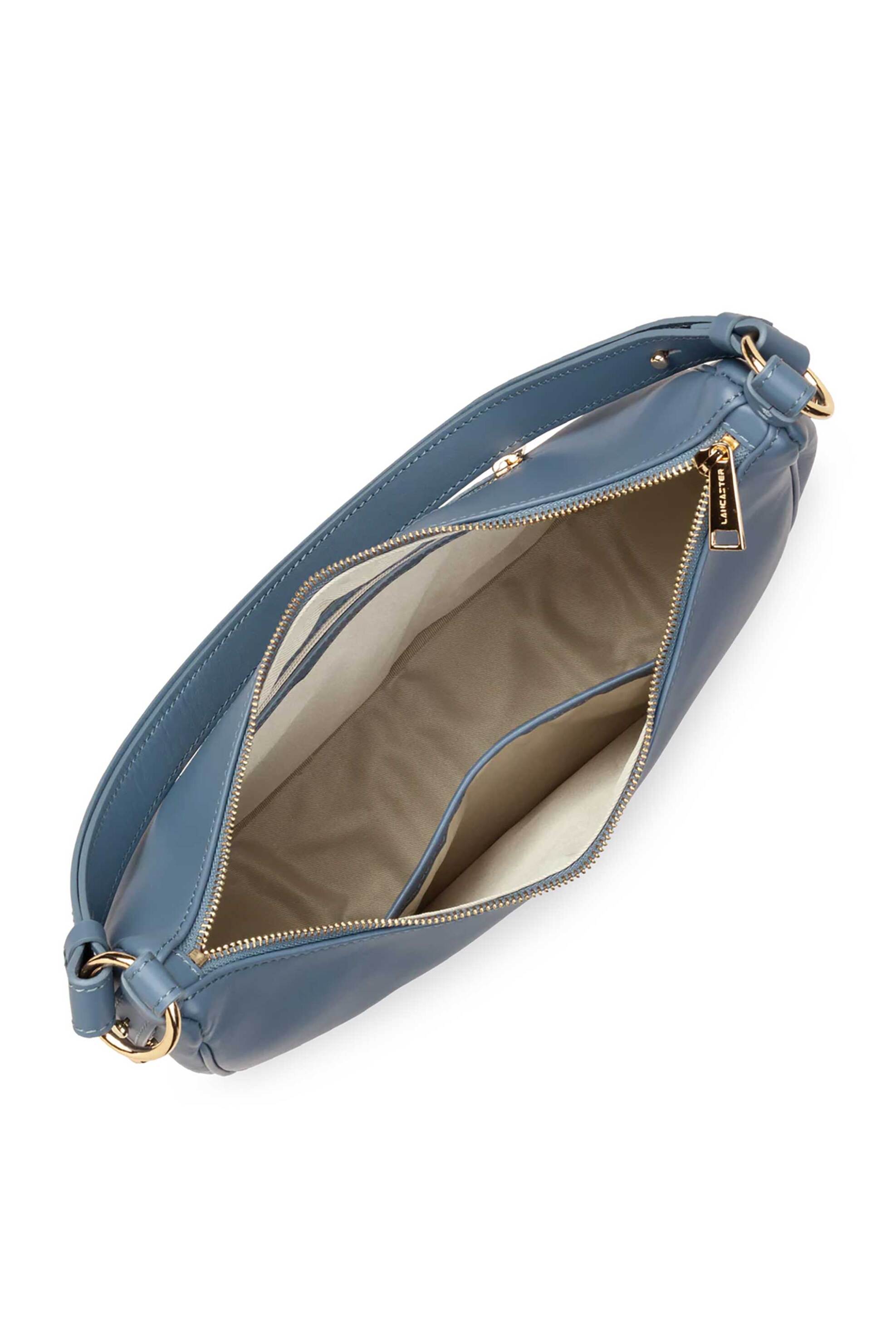LANCASTER BAGS Lancaster γυναικεία δερμάτινη τσάντα ώμου "Donna Aria Large" - 480-077 Μπλε Ανοιχτό - 4