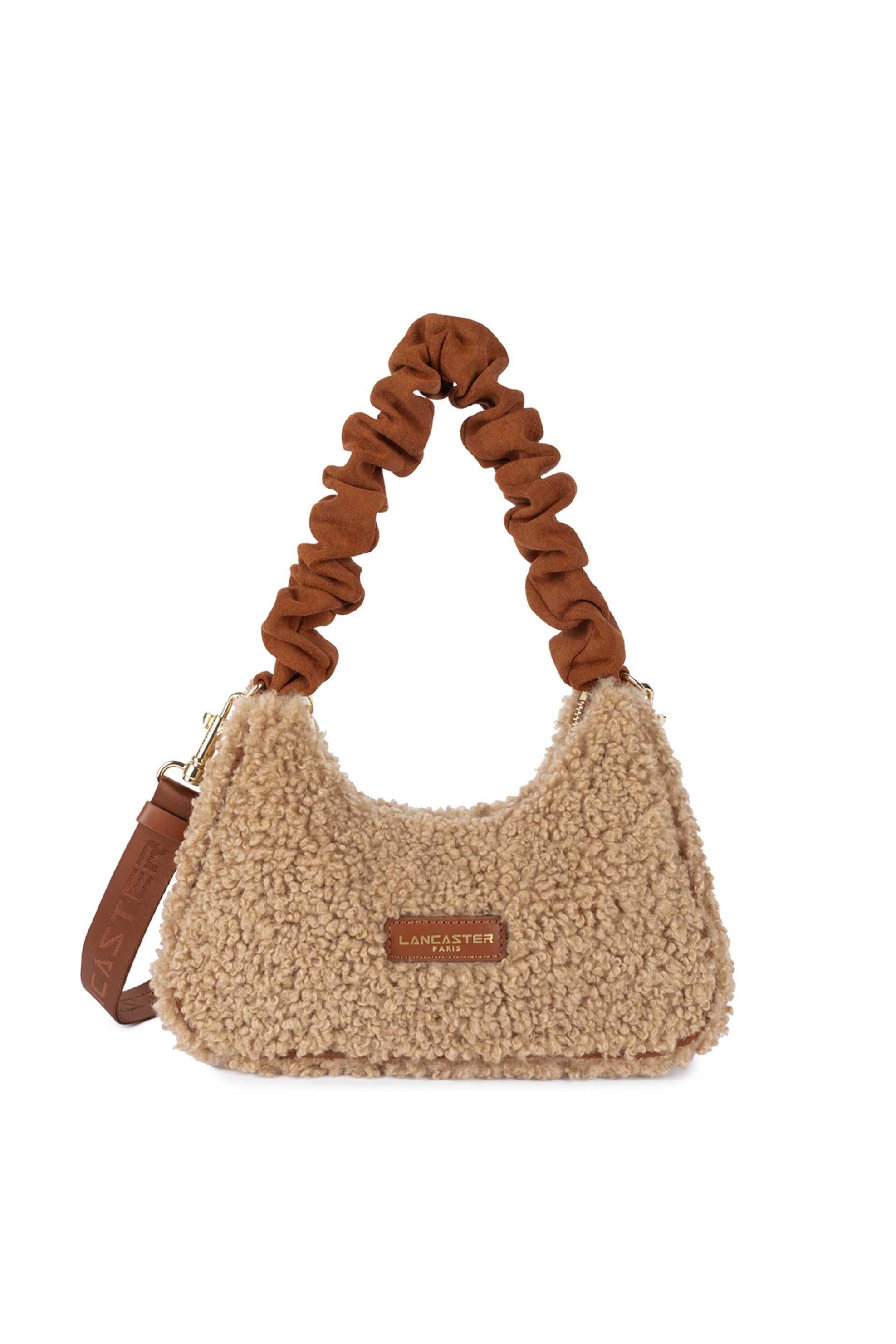 Lancaster γυναικεία δερμάτινη τσάντα ώμου με faux γούνα "Moumoute" | ONE SIZE