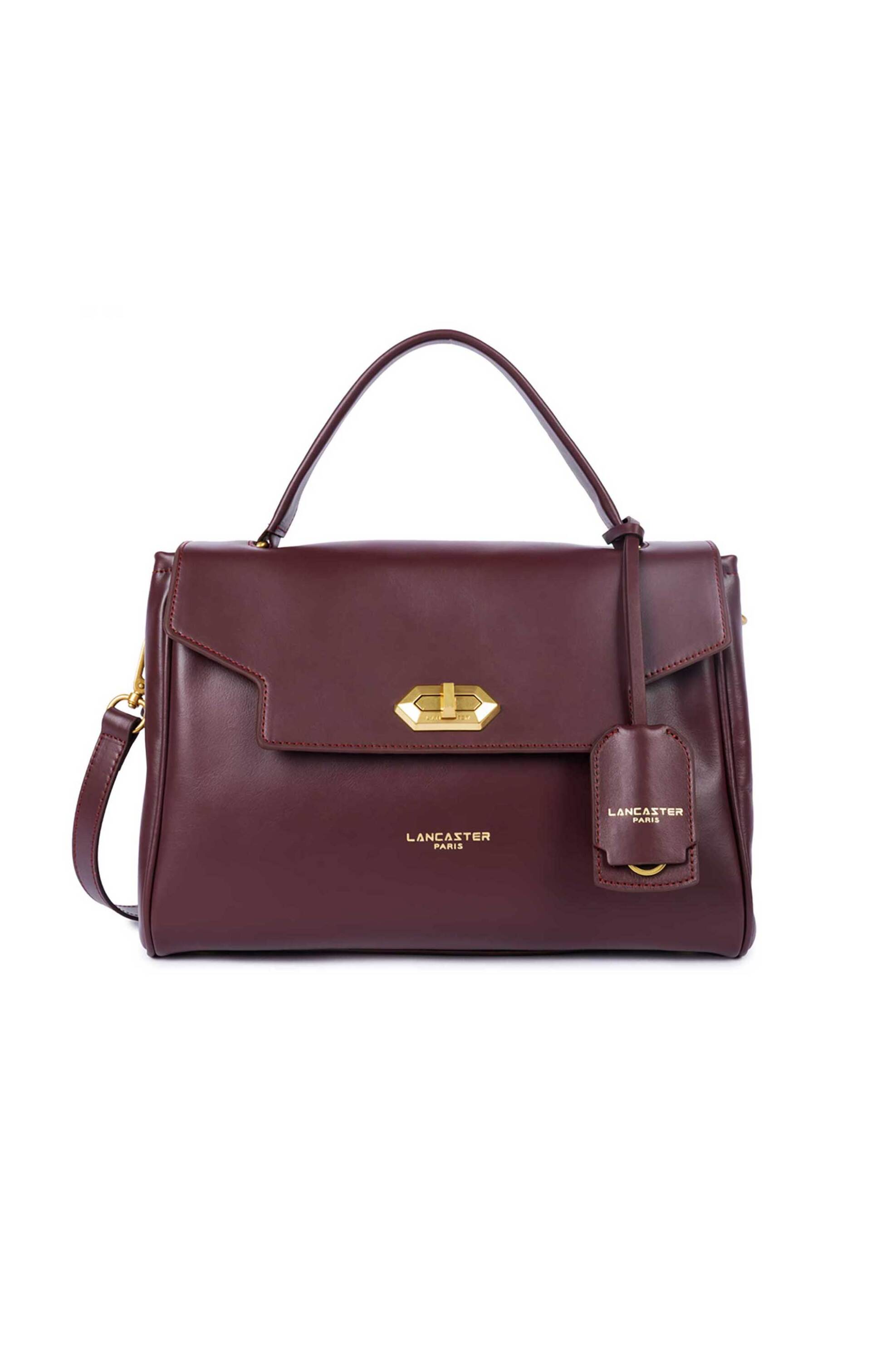 Lancaster γυναικεία τσάντα χειρός με μεταλλικό λογότυπο "Donna Grace" - 531-070 Μπορντό
