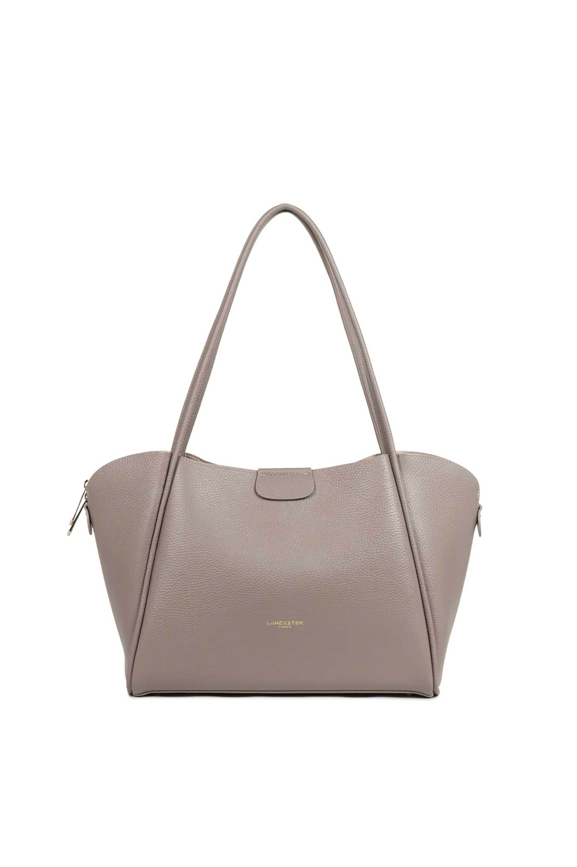 Lancaster γυναικεία δερμάτινη τσάντα tote "Ida Double Extra Large" - 470-86 Taupe