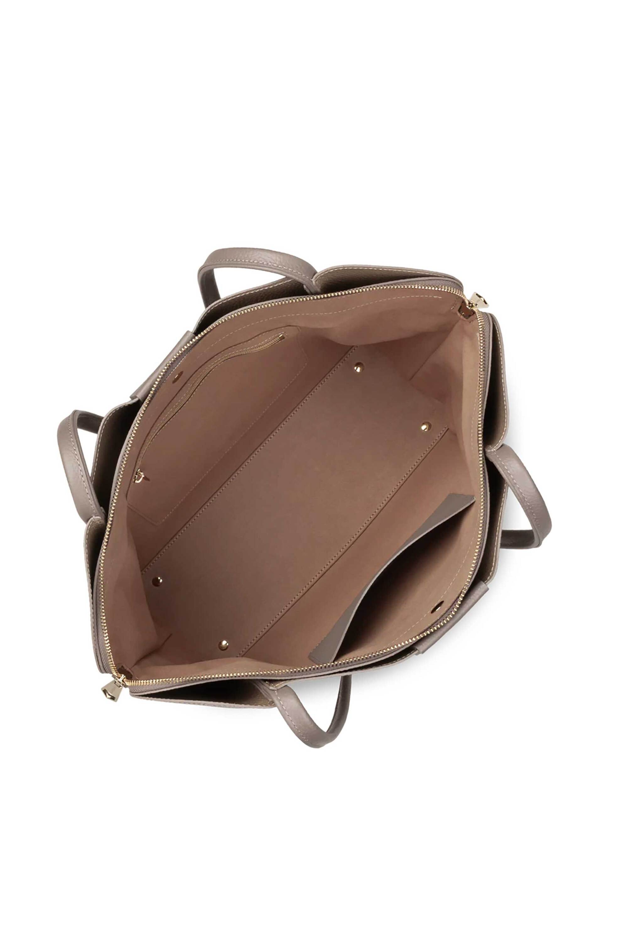 LANCASTER BAGS Lancaster γυναικεία δερμάτινη τσάντα tote "Ida Double Extra Large" - 470-86 Taupe - 4