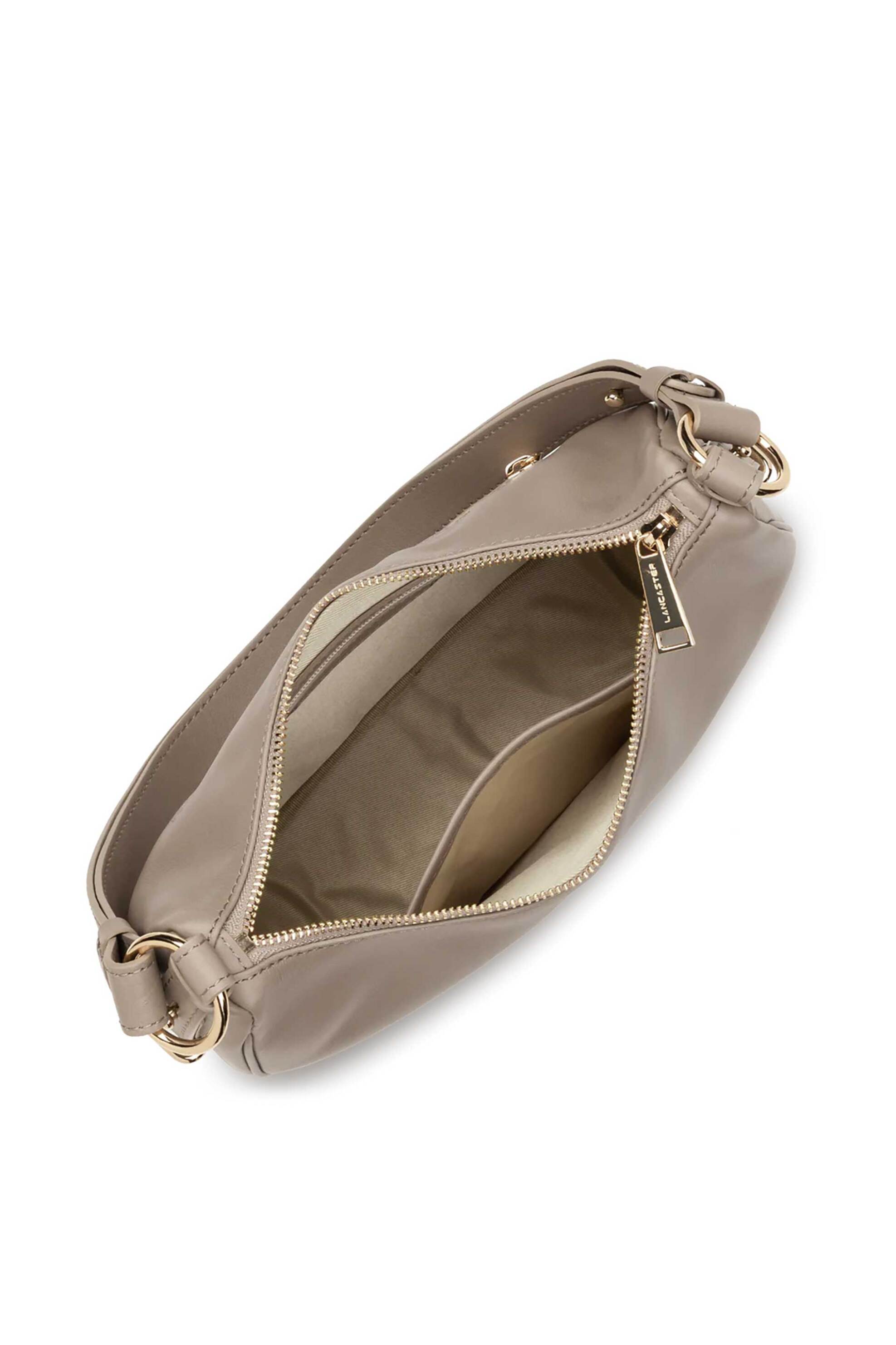 LANCASTER BAGS Lancaster γυναικεία δερμάτινη τσάντα ώμου "Donna Aria Medium" - 480-076 Taupe - 4