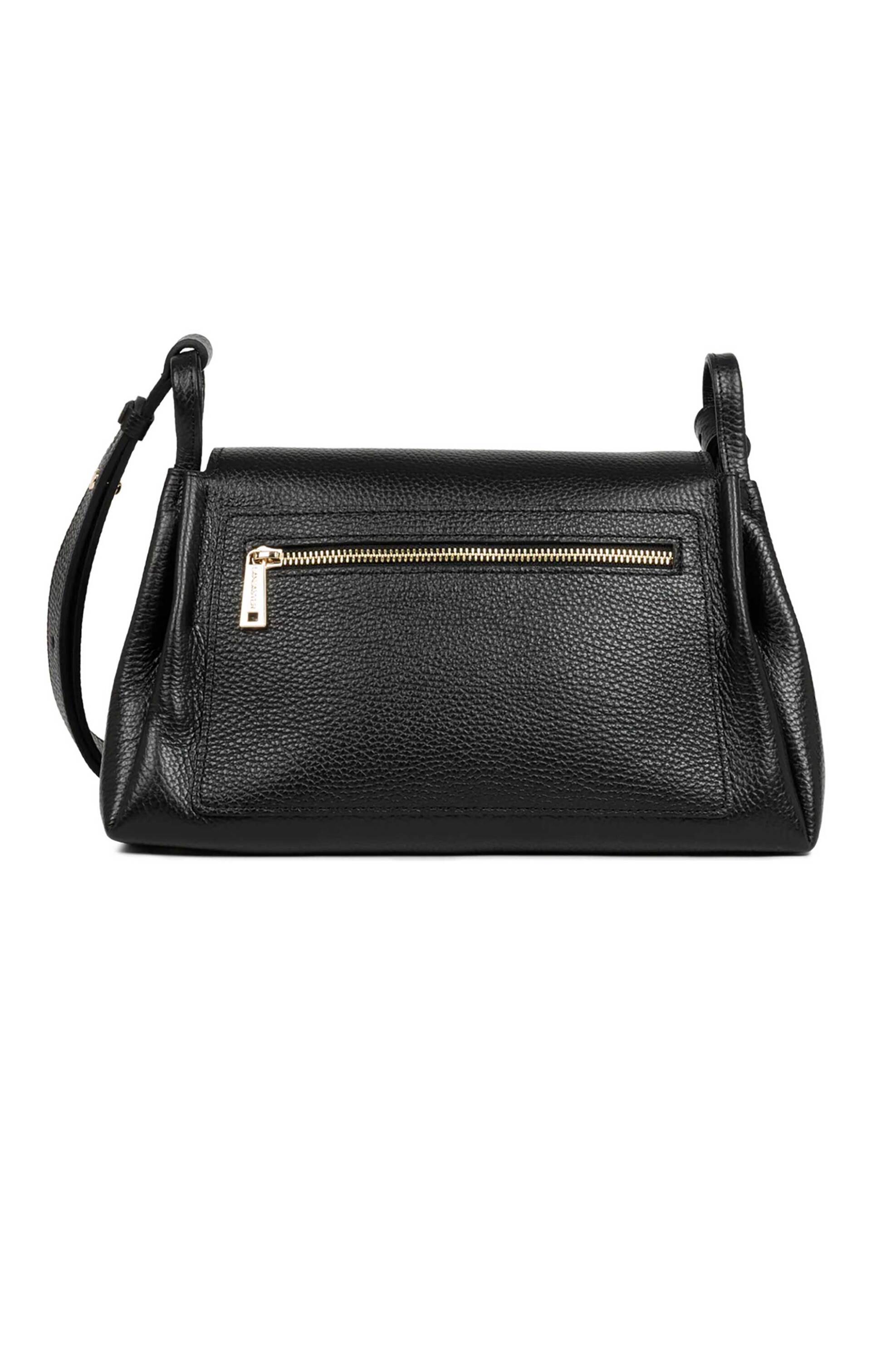 LANCASTER BAGS Lancaster γυναικεία δερμάτινη τσάντα crossbody "Accordéon Double Large" - 470-89 Μαύρο - 3