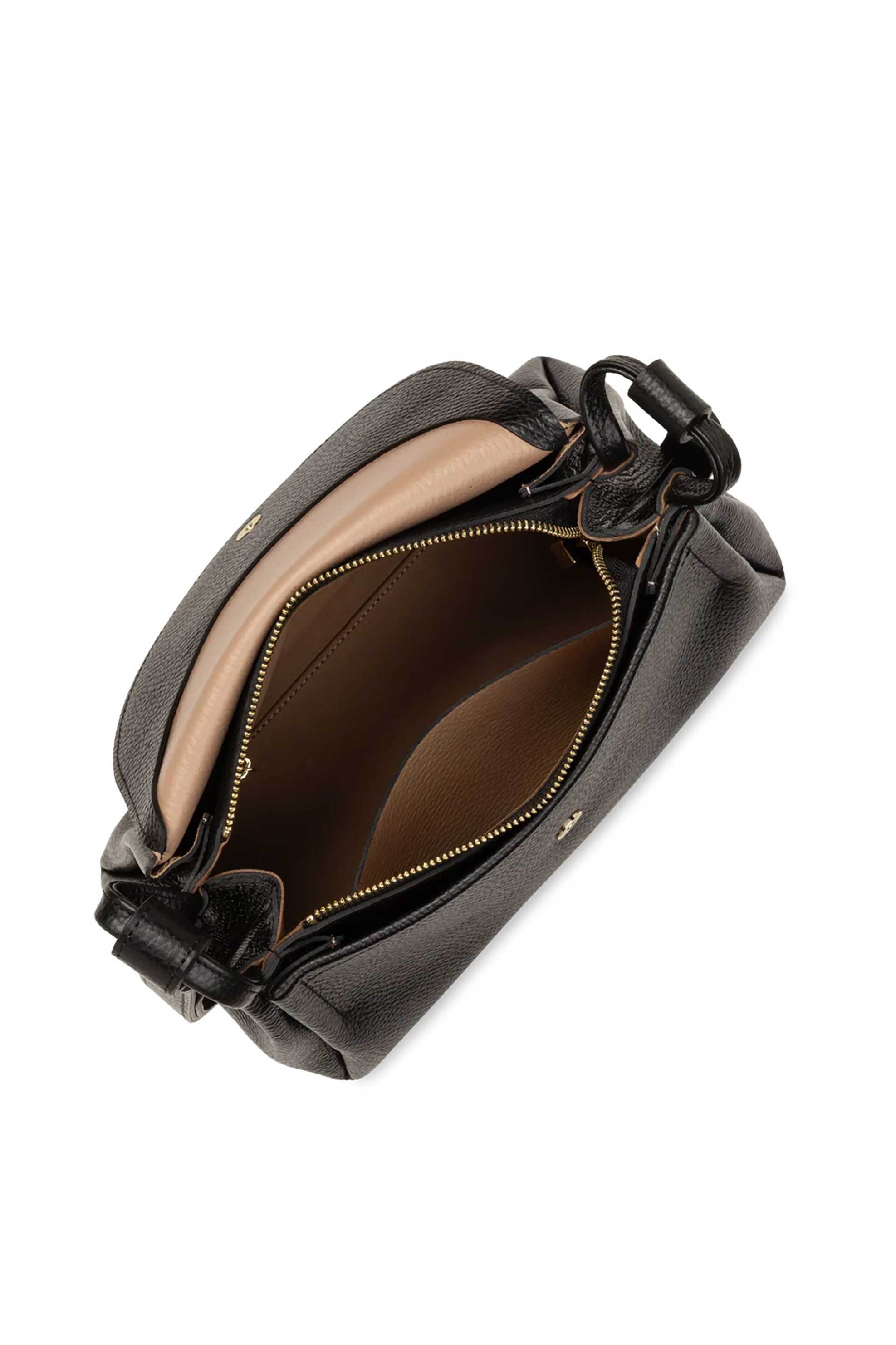 LANCASTER BAGS Lancaster γυναικεία δερμάτινη τσάντα crossbody "Accordéon Double Large" - 470-89 Μαύρο - 4
