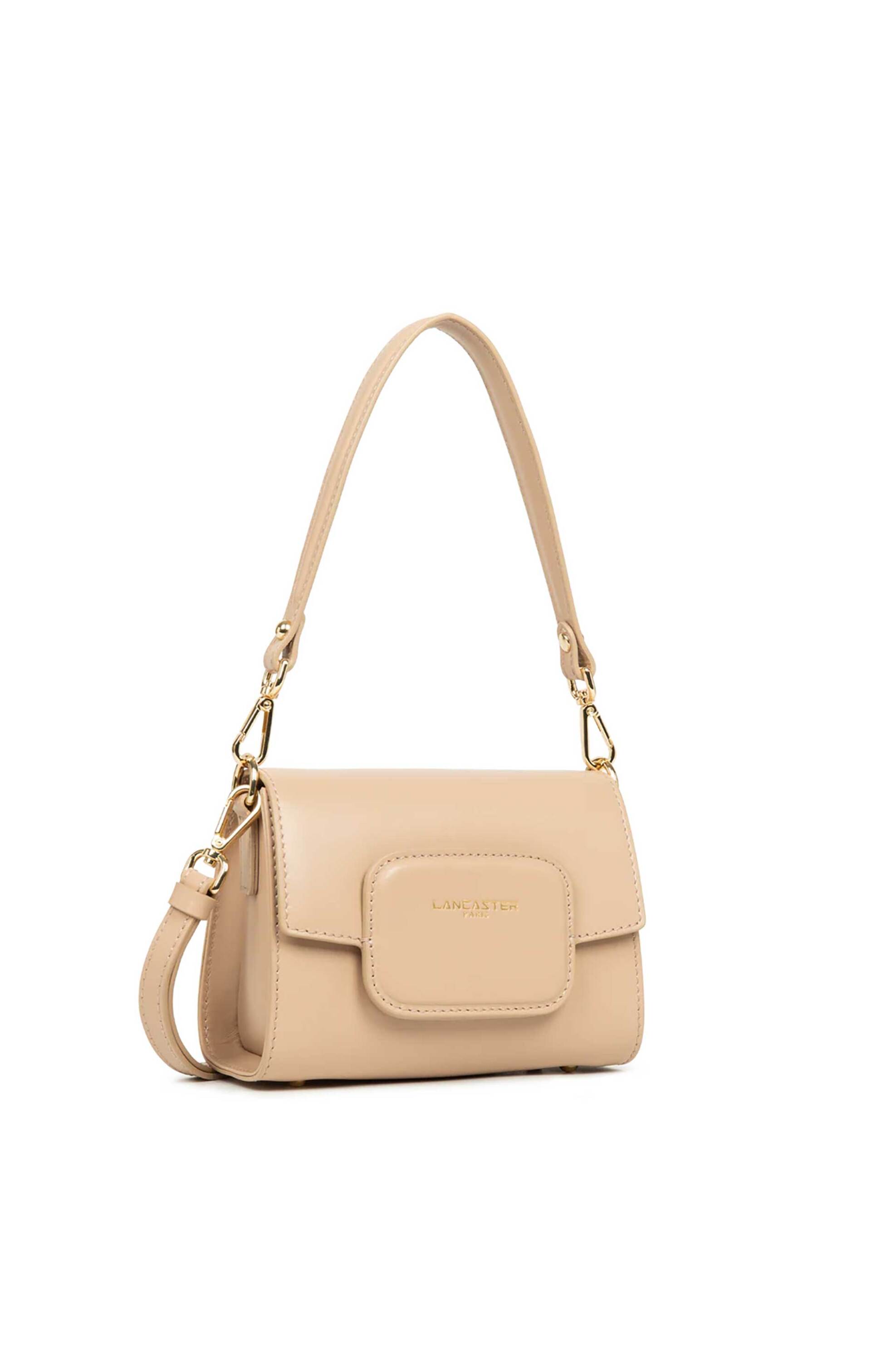 LANCASTER BAGS Lancaster γυναικεία δερμάτινη τσάντα crossbody "Paris Pad Mini" - 480-059 Μπεζ - 2