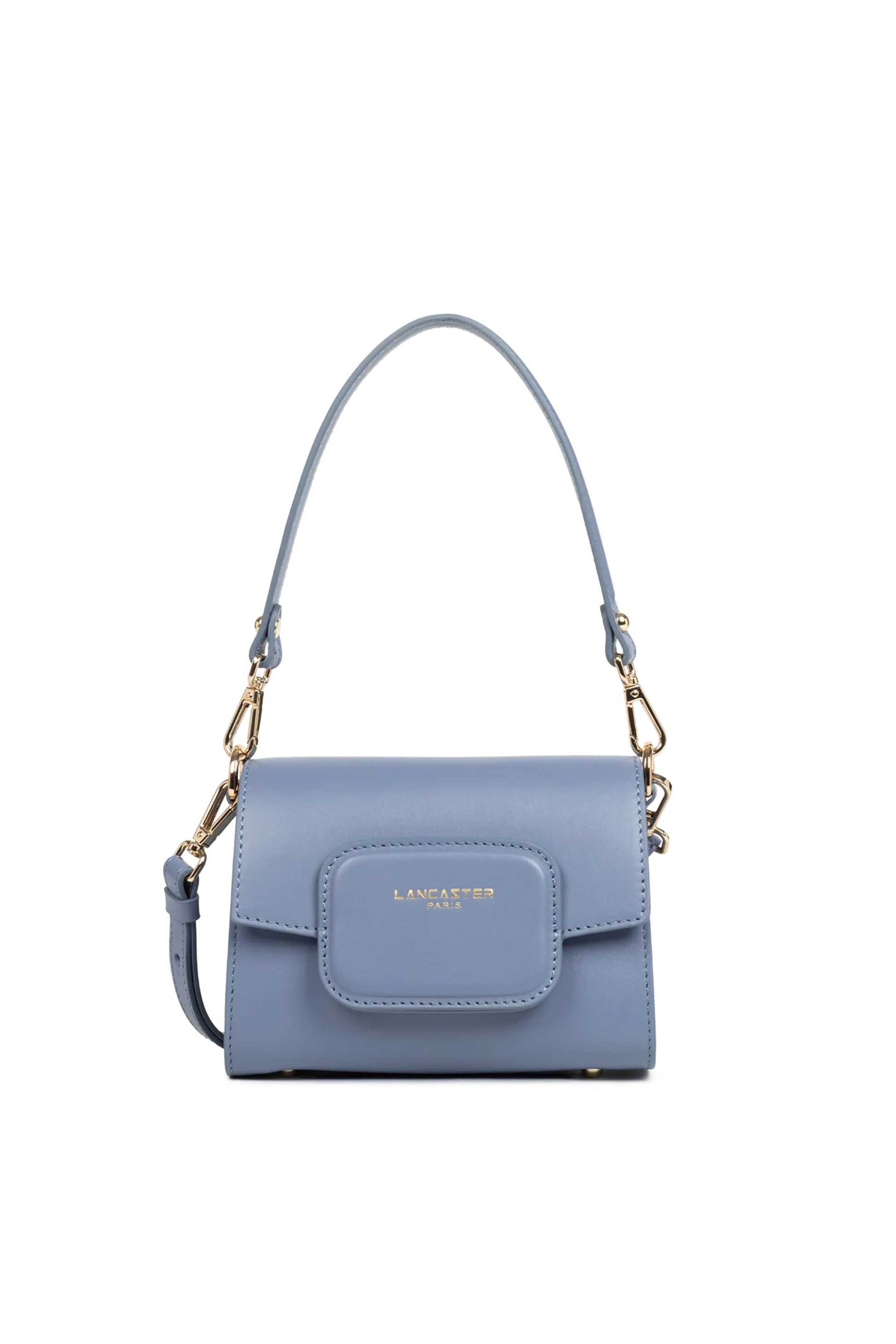 Lancaster γυναικεία δερμάτινη τσάντα crossbody "Paris Pad Mini" - 480-059 Μπλε Μοβ
