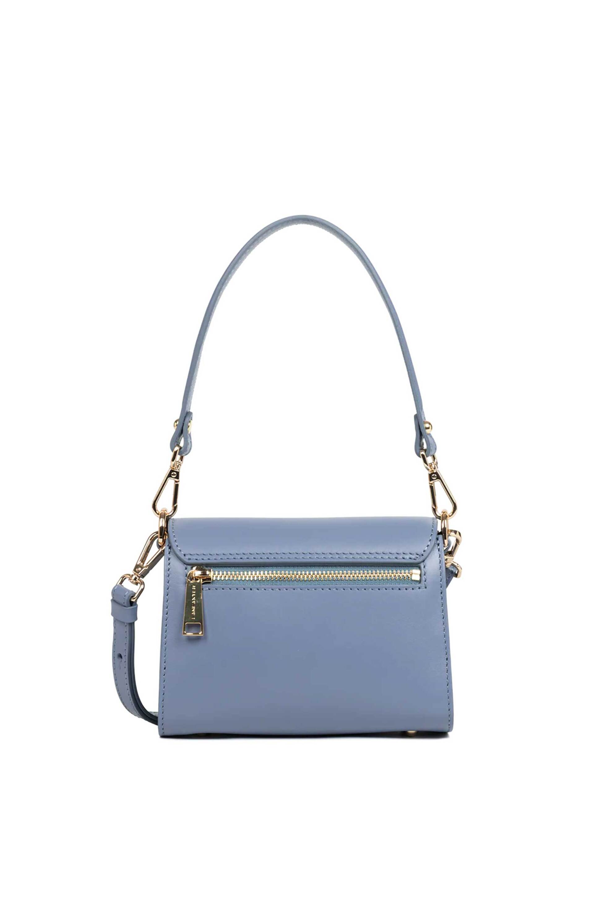 LANCASTER BAGS Lancaster γυναικεία δερμάτινη τσάντα crossbody "Paris Pad Mini" - 480-059 Μπλε Μοβ - 3