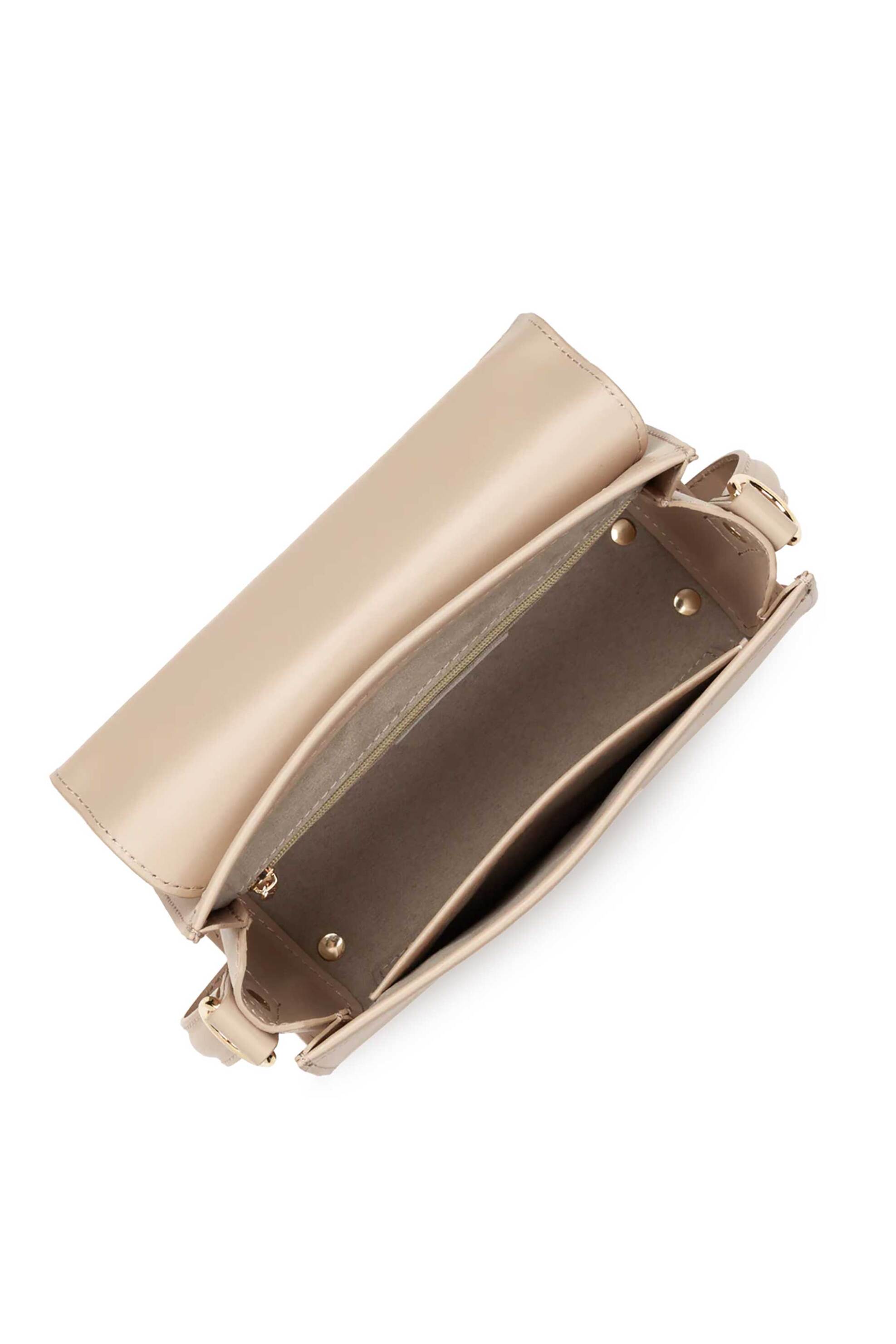 LANCASTER BAGS Lancaster γυναικεία δερμάτινη τσάντα crossbody "Paris Pad Mini" - 480-083 Μπεζ - 4