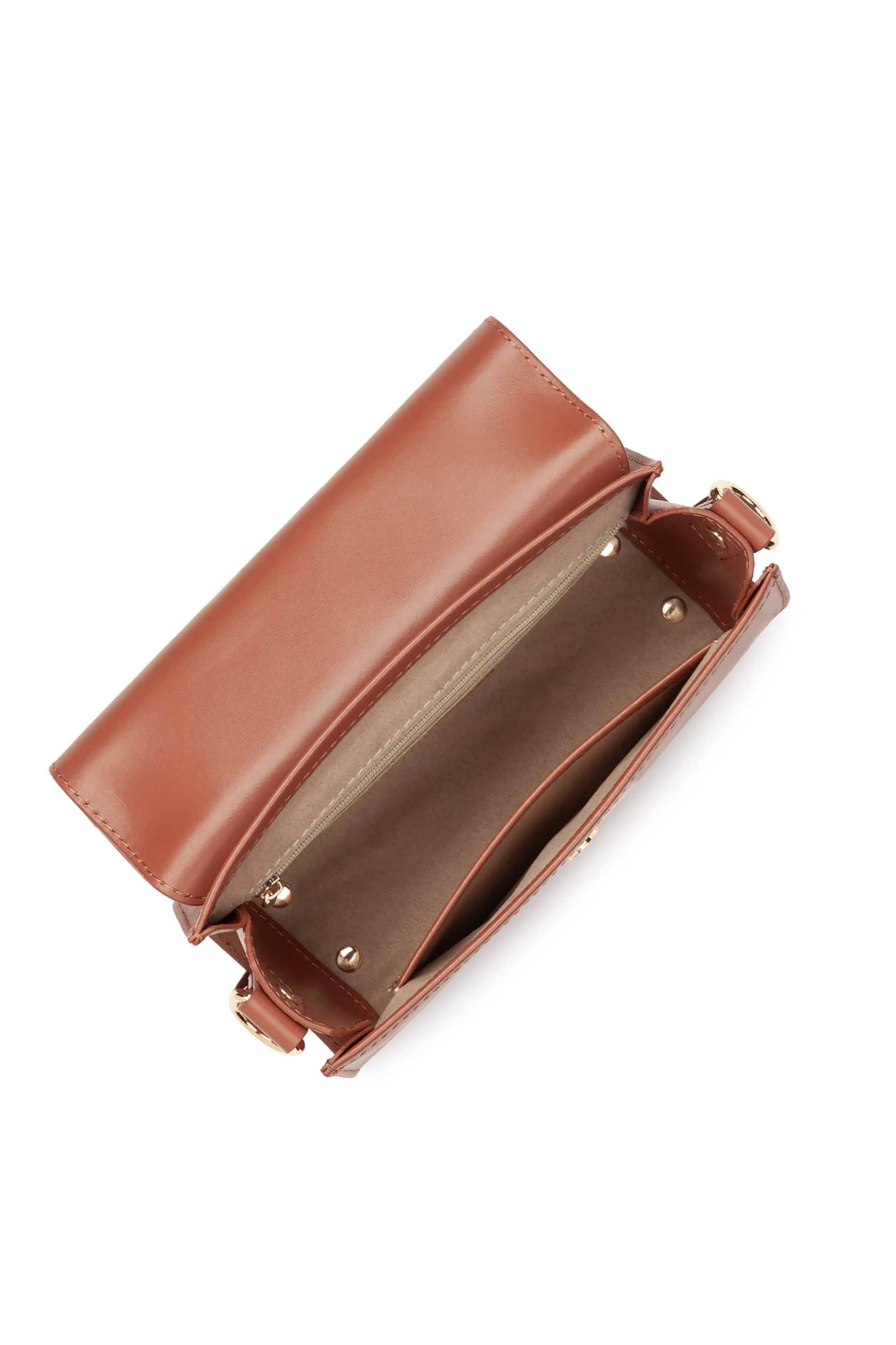 LANCASTER BAGS Lancaster γυναικεία δερμάτινη τσάντα crossbody "Paris Pad Mini" - 480-083 Ταμπά - 4
