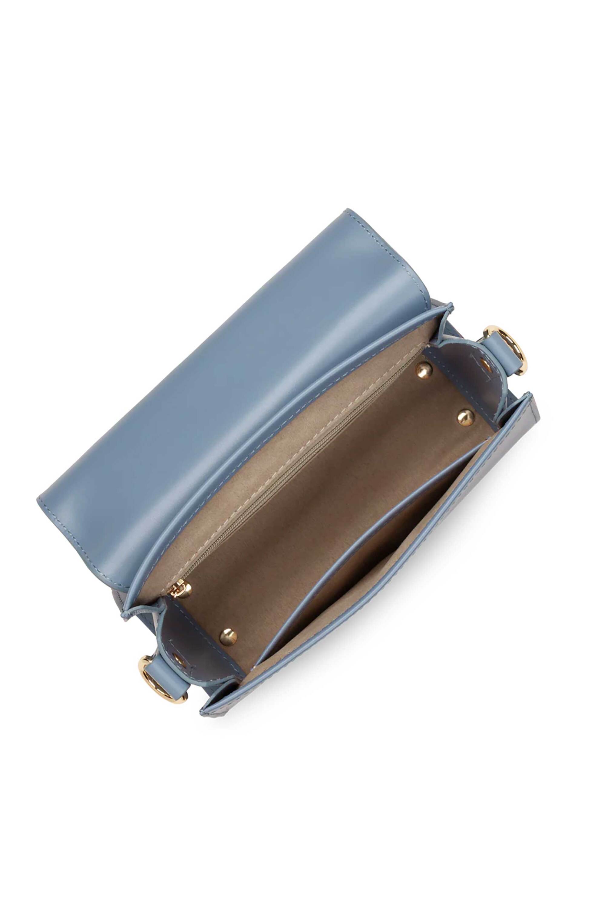 LANCASTER BAGS Lancaster γυναικεία δερμάτινη τσάντα crossbody "Paris Pad Mini" - 480-083 Μπλε Μοβ - 4
