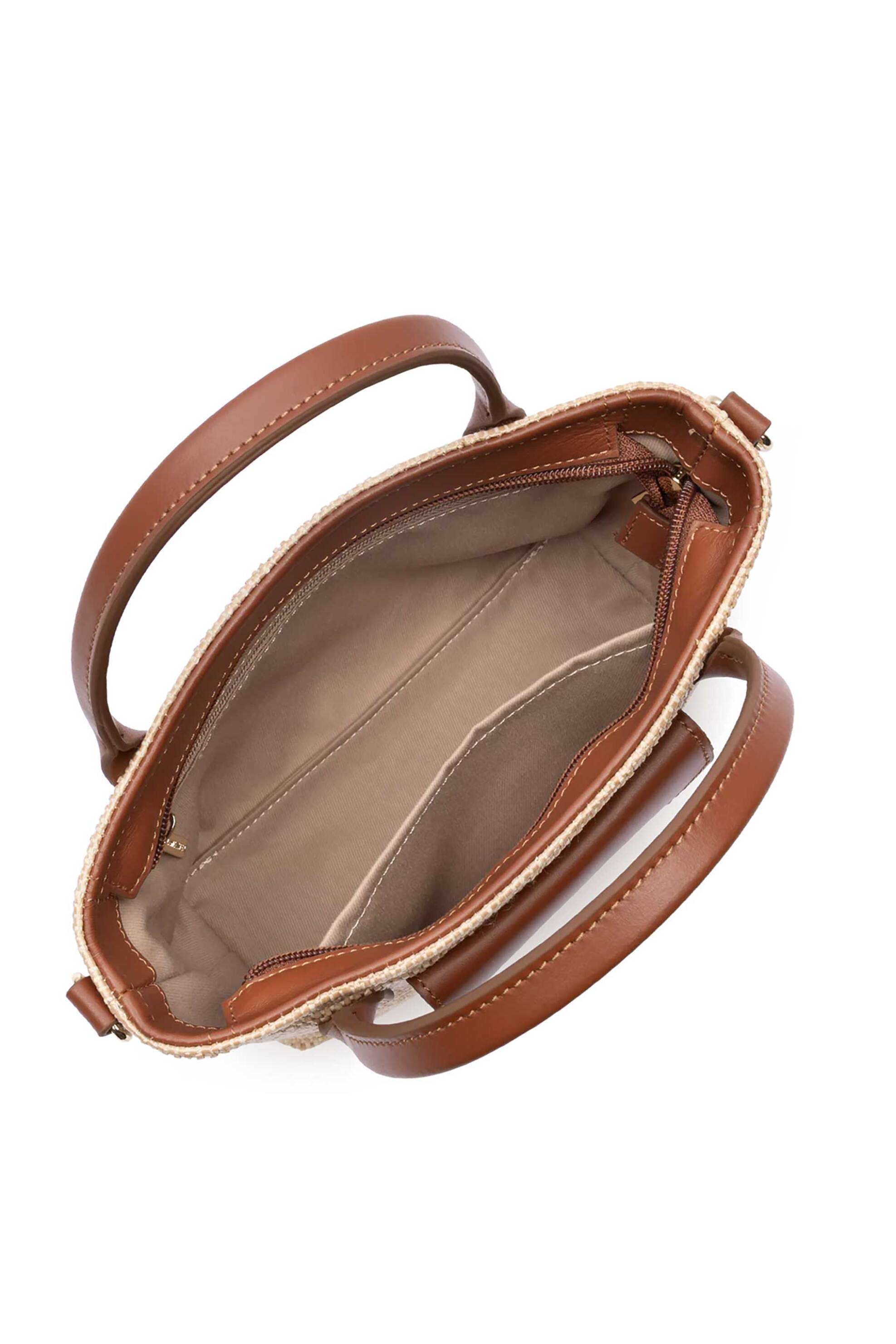 LANCASTER BAGS Lancaster γυναικεία ψάθινη τσάντα tote "Kba Marinière Osier Mini" - 518-078 Ταμπά - 4