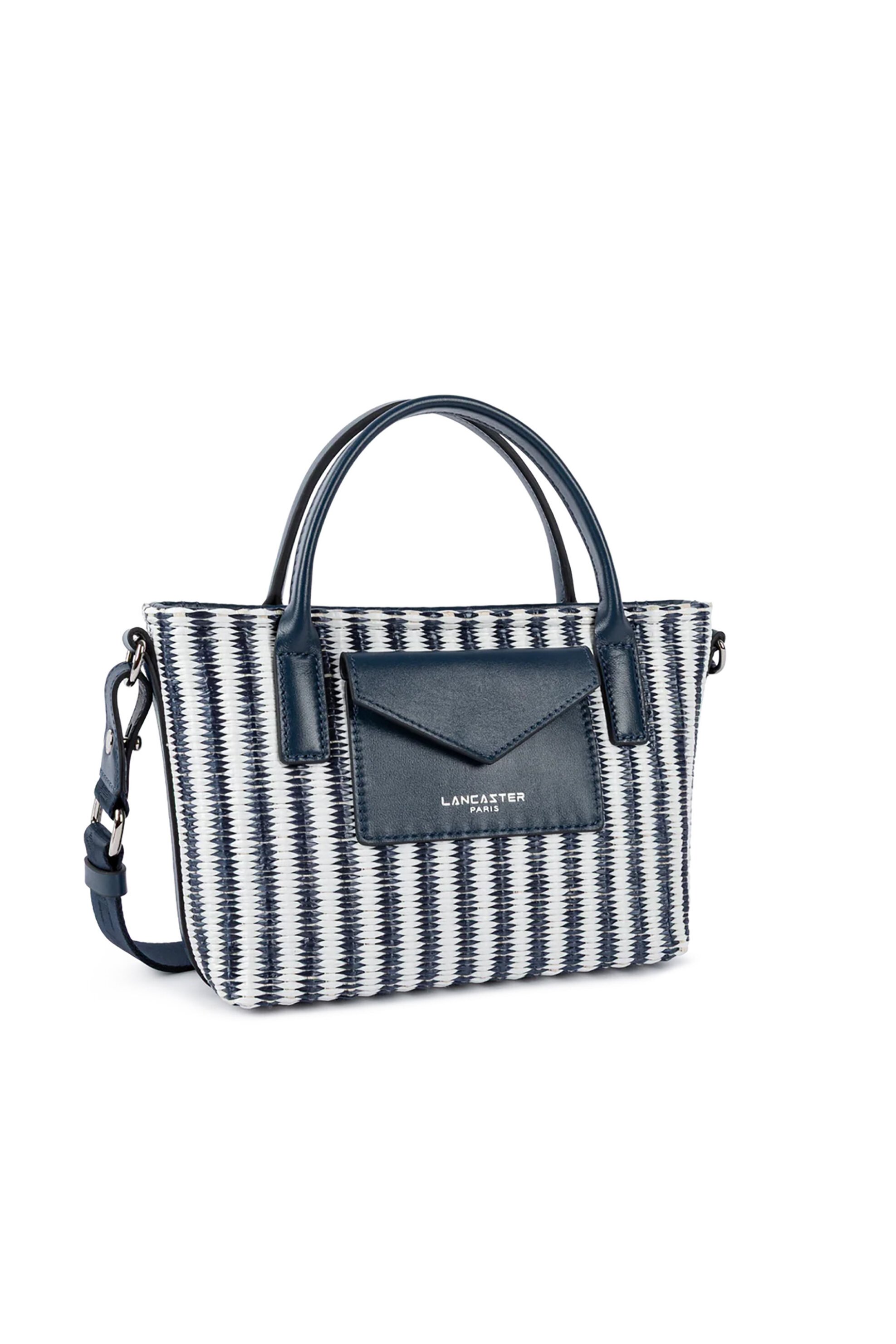 LANCASTER BAGS Lancaster γυναικεία ψάθινη τσάντα tote "Kba Marinière Osier Mini" - 518-078 Μπλε Σκούρο - 2