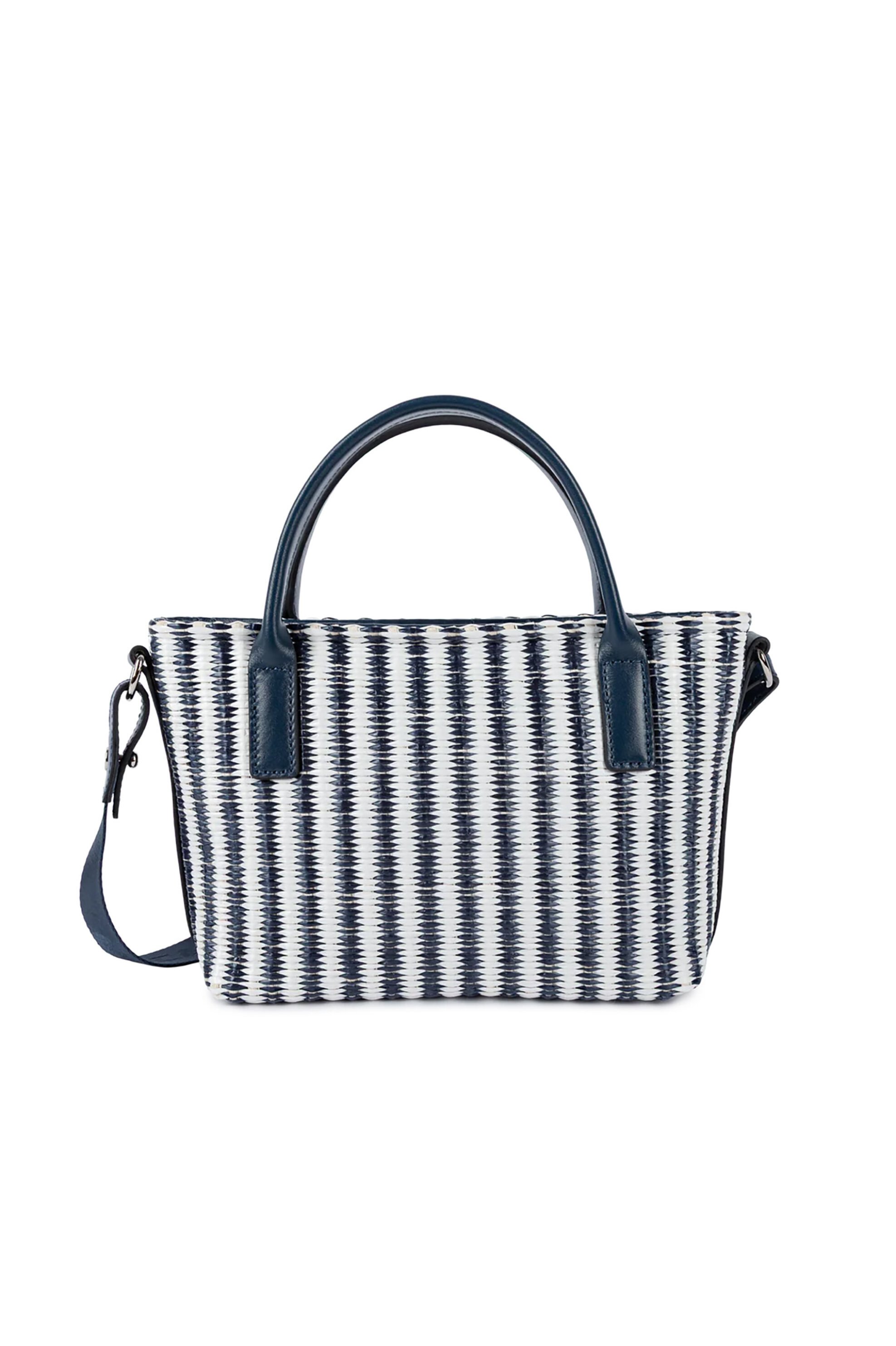 LANCASTER BAGS Lancaster γυναικεία ψάθινη τσάντα tote "Kba Marinière Osier Mini" - 518-078 Μπλε Σκούρο - 3