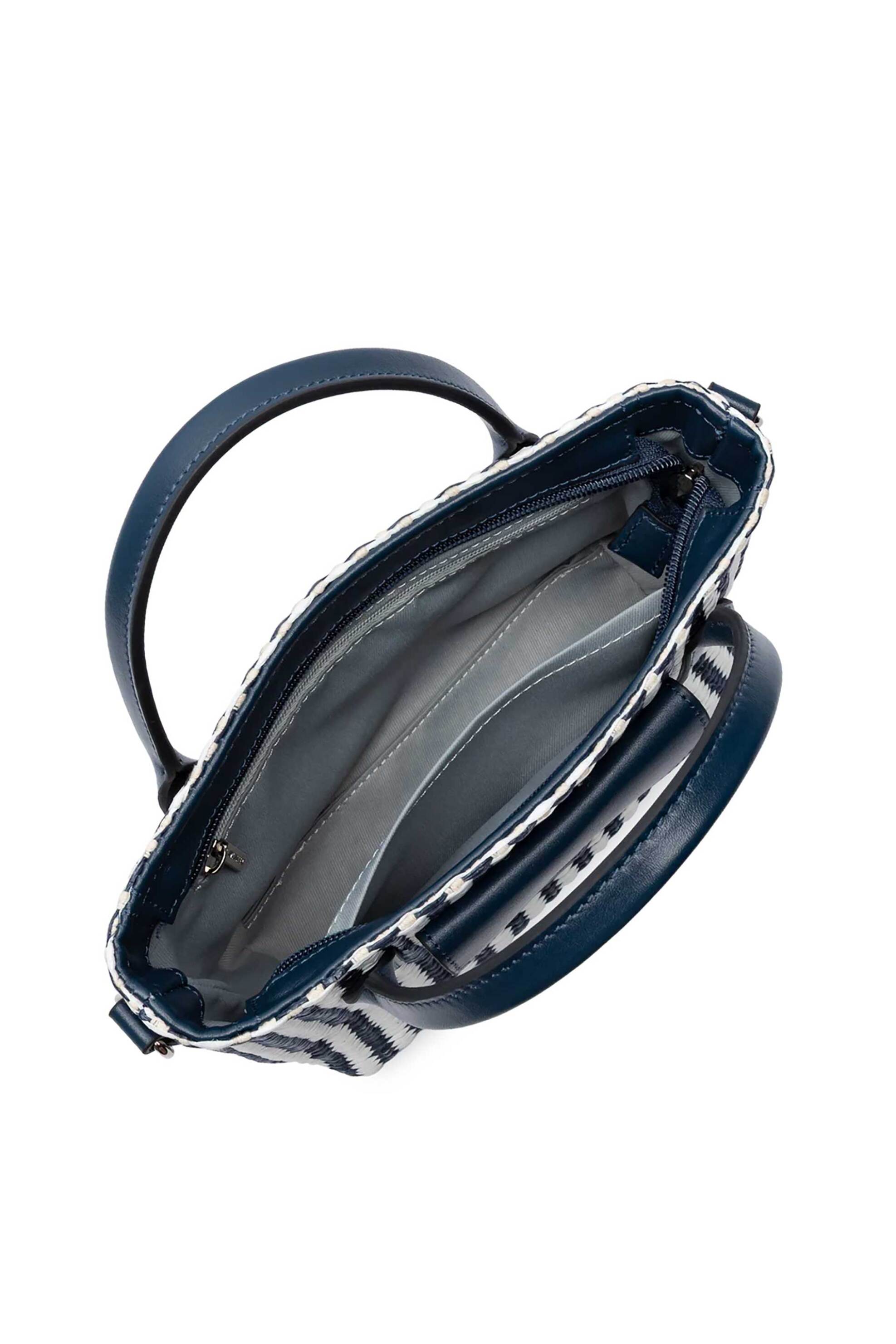 LANCASTER BAGS Lancaster γυναικεία ψάθινη τσάντα tote "Kba Marinière Osier Mini" - 518-078 Μπλε Σκούρο - 4