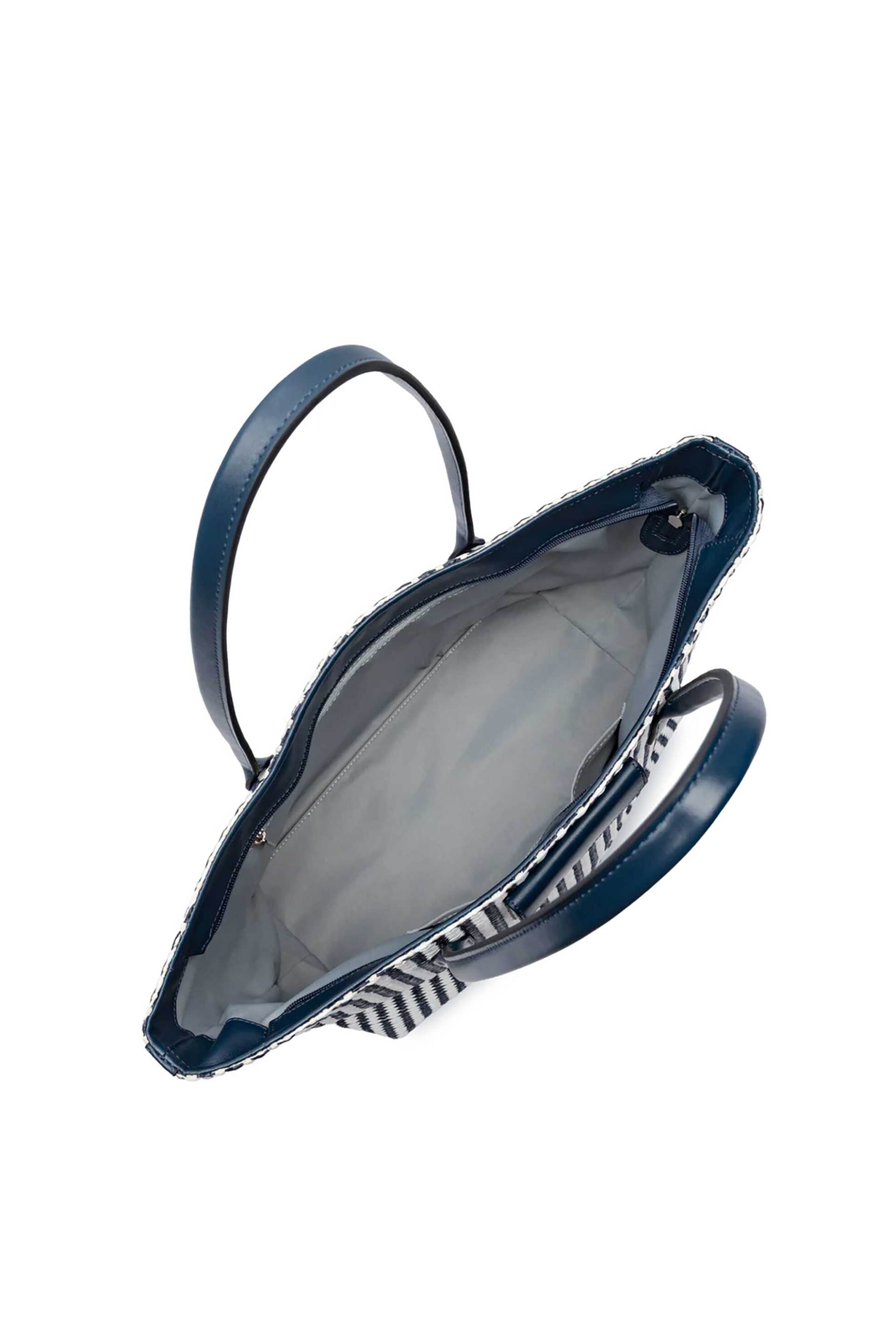 LANCASTER BAGS Lancaster γυναικεία ψάθινη τσάντα tote "Kba Marinière Osier Large" - 518-079 Μπλε Σκούρο - 4