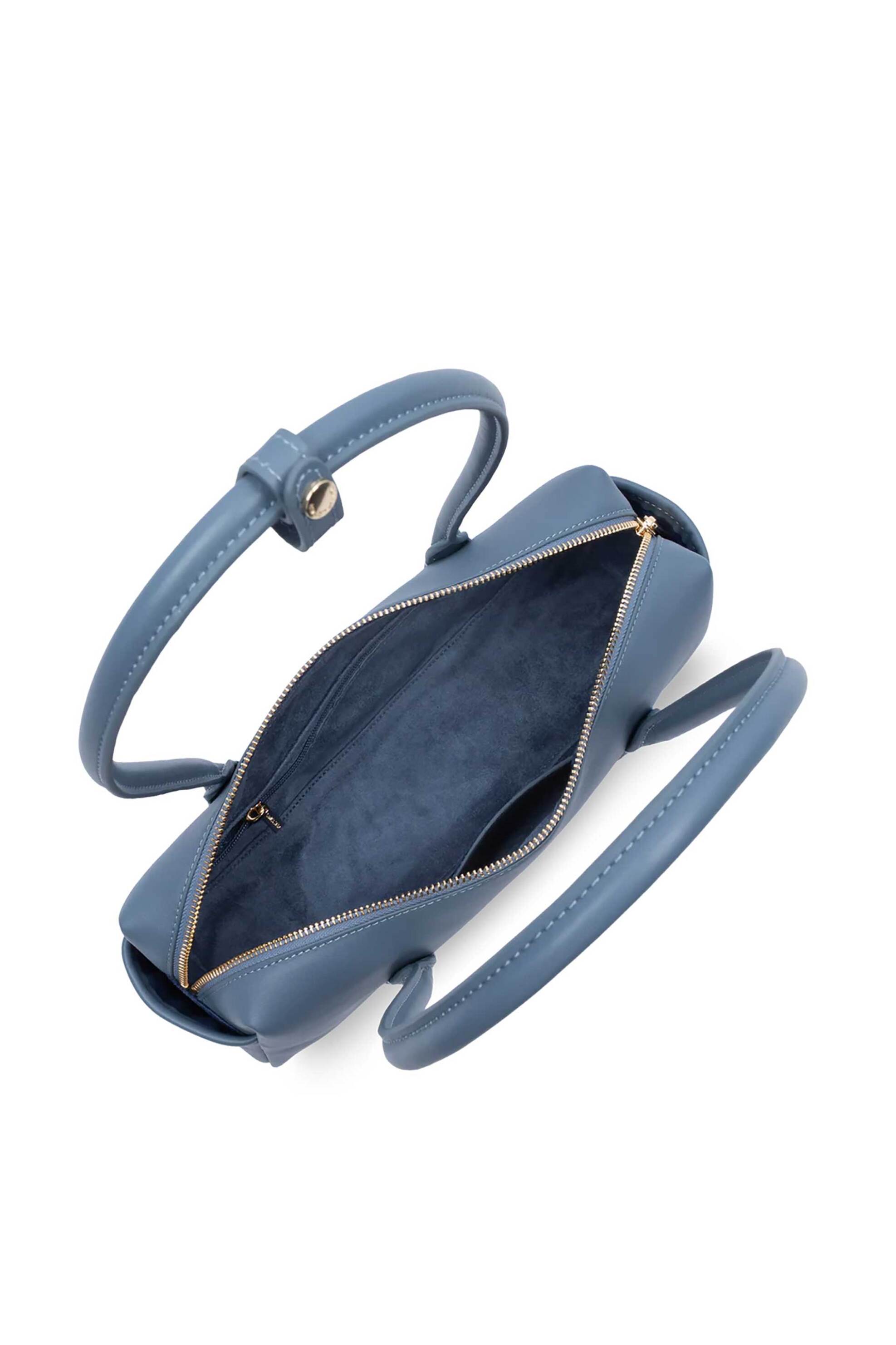 LANCASTER BAGS Lancaster γυναικεία δερμάτινη τσάντα ώμου "Donna Cube" - 531-128 Μπλε Ανοιχτό - 4