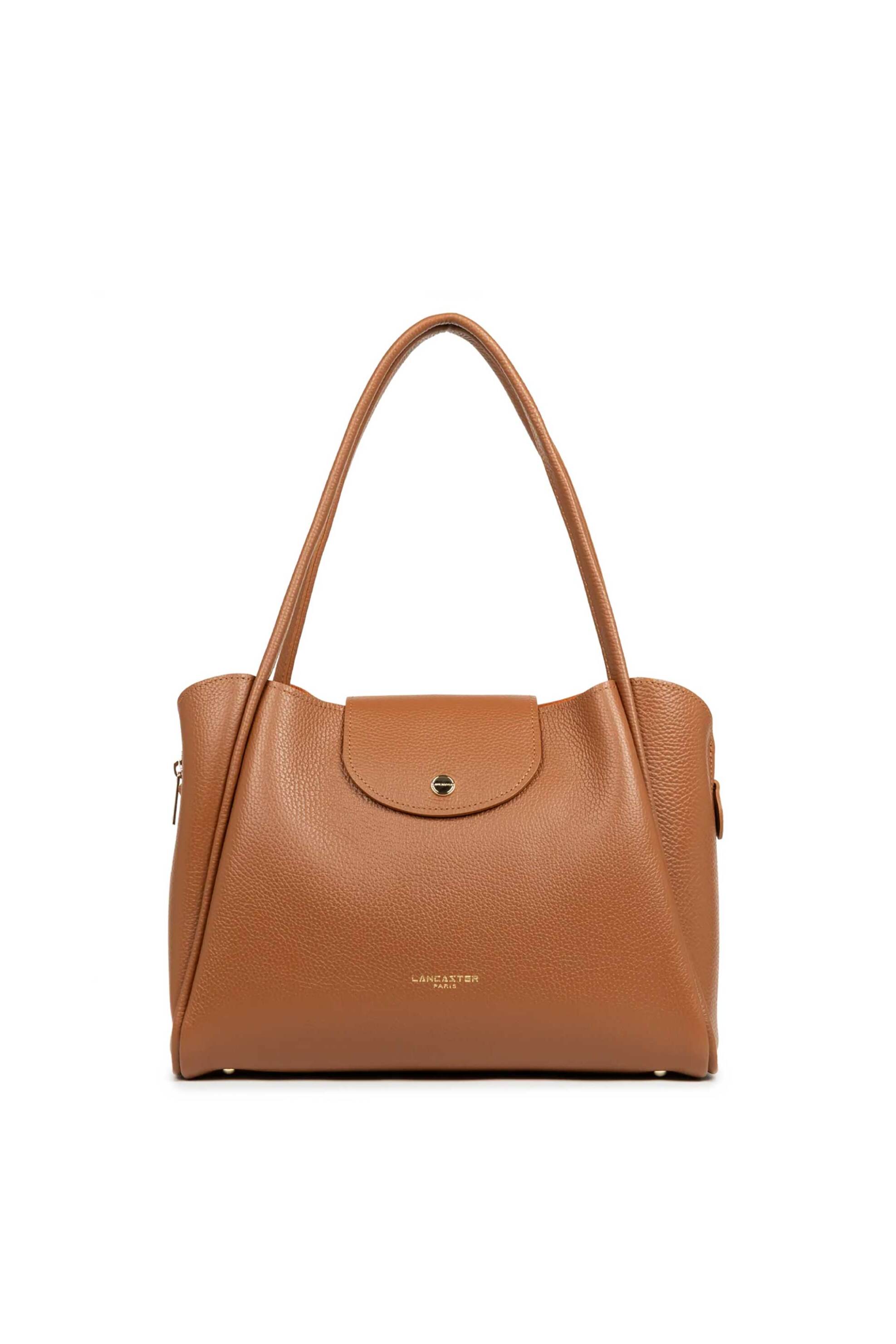Lancaster γυναικεία δερμάτινη τσάντα tote "Ida Double Large" - 470-85 Ταμπά