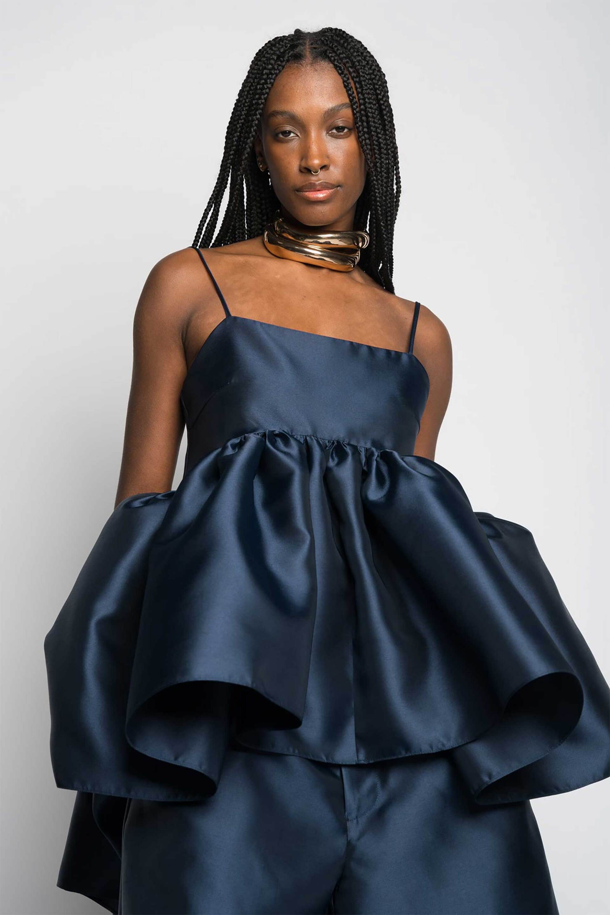 Marques' Almeida γυναικείο τοπ σατέν με βολάν