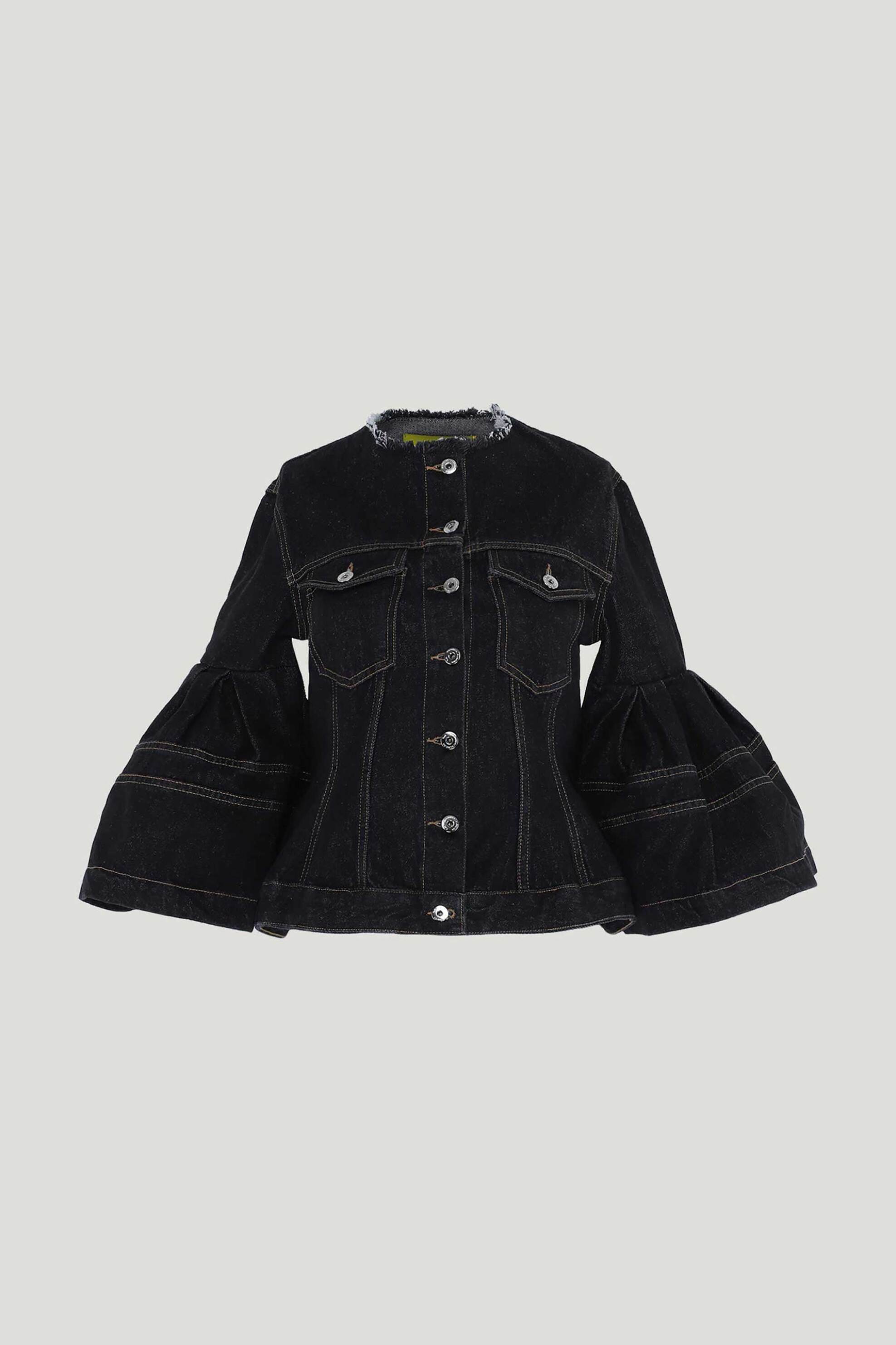 MARQUES' ALMEIDA Marques' Almeida γυναικείο denim jacket με βολάν - AW24JK0216DNMBK Μαύρο