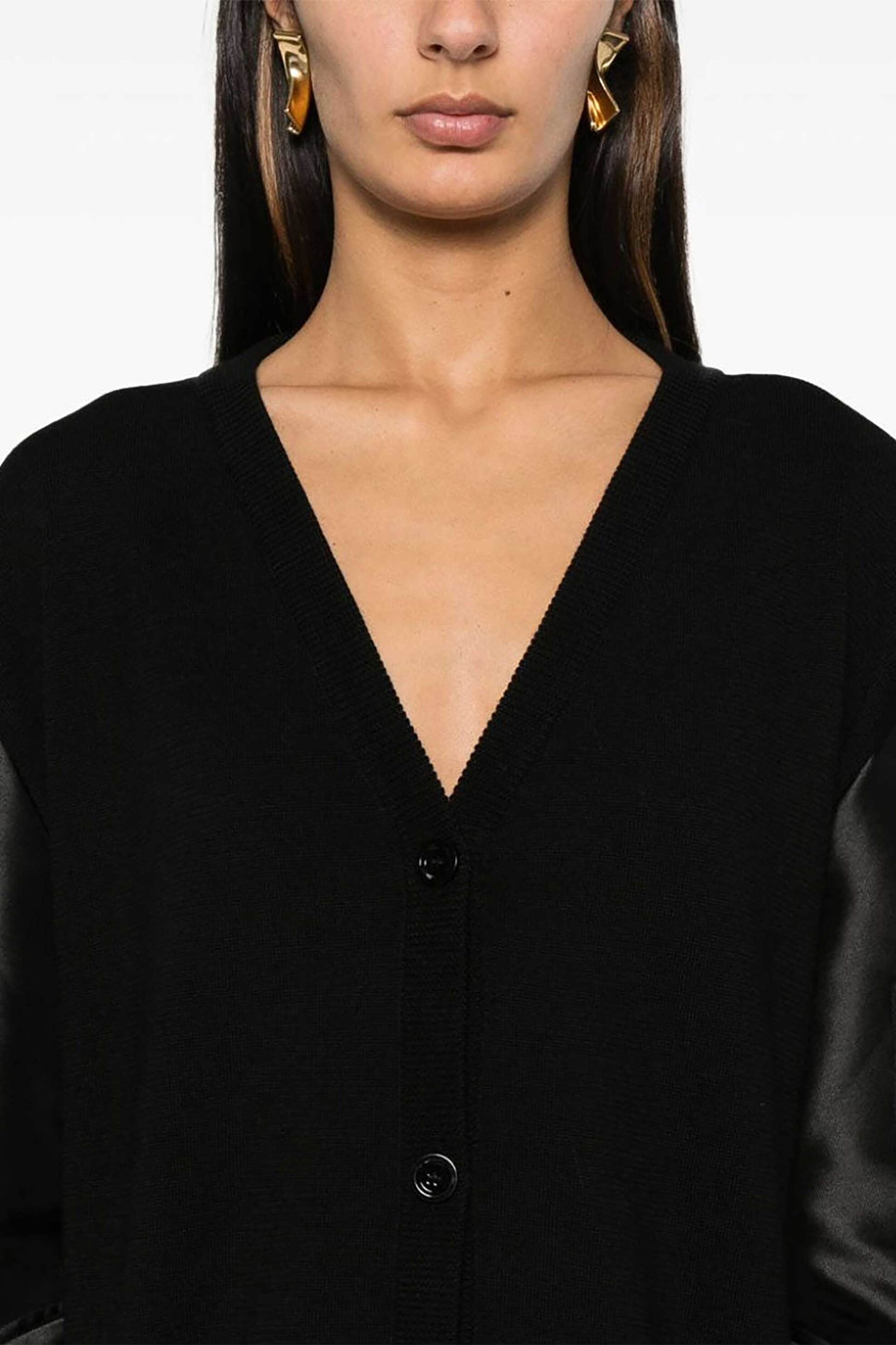 Marques' Almeida γυναικεία ζακέτα με bomber μανίκια - AW24KN0178MKNMKBK Μαύρο φωτογραφία