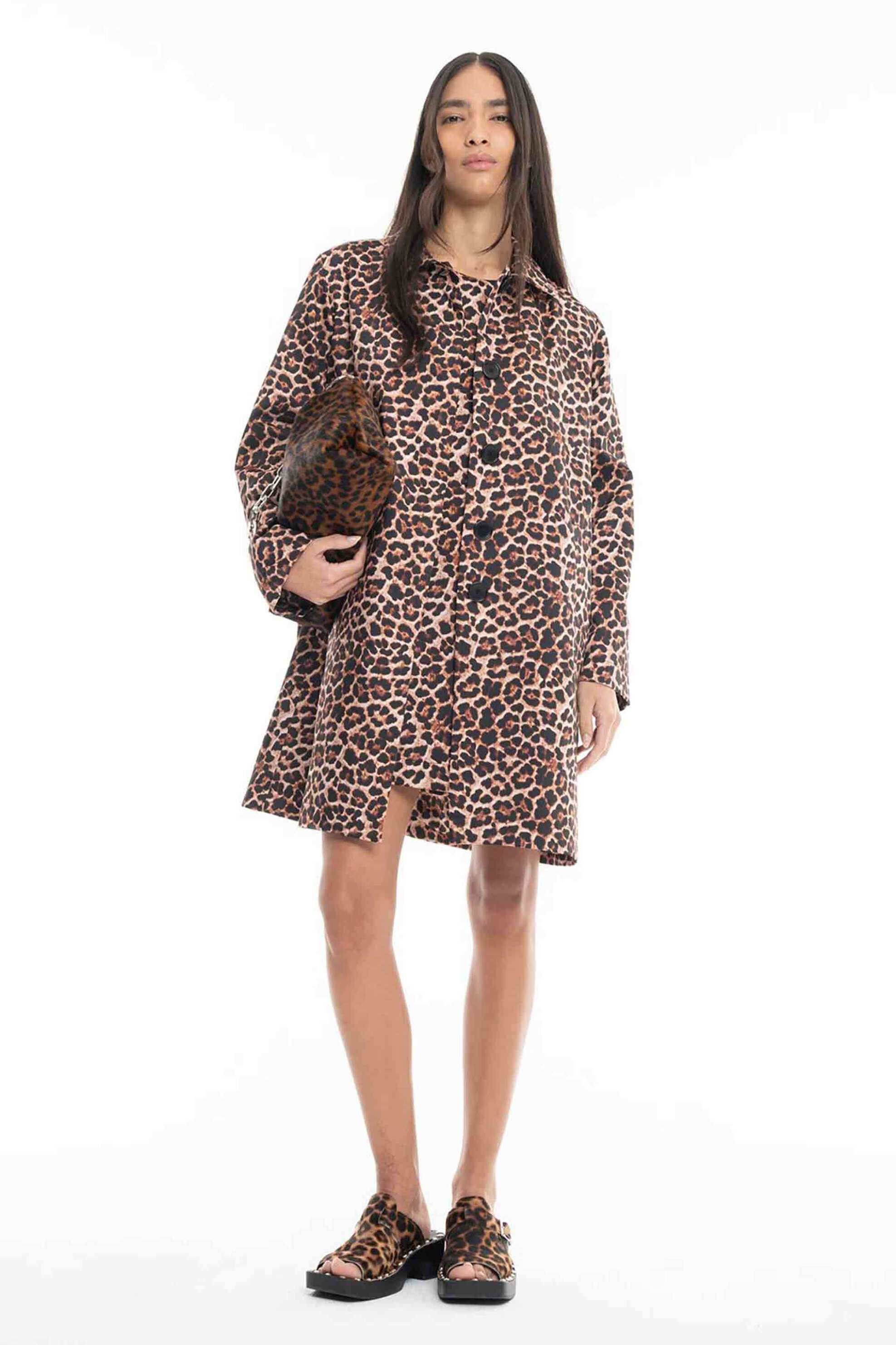 MARQUES' ALMEIDA Marques' Almeida γυναικείο παλτό animal print Relaxed Fit - PF25JK0112DRLPBBR Ταμπά