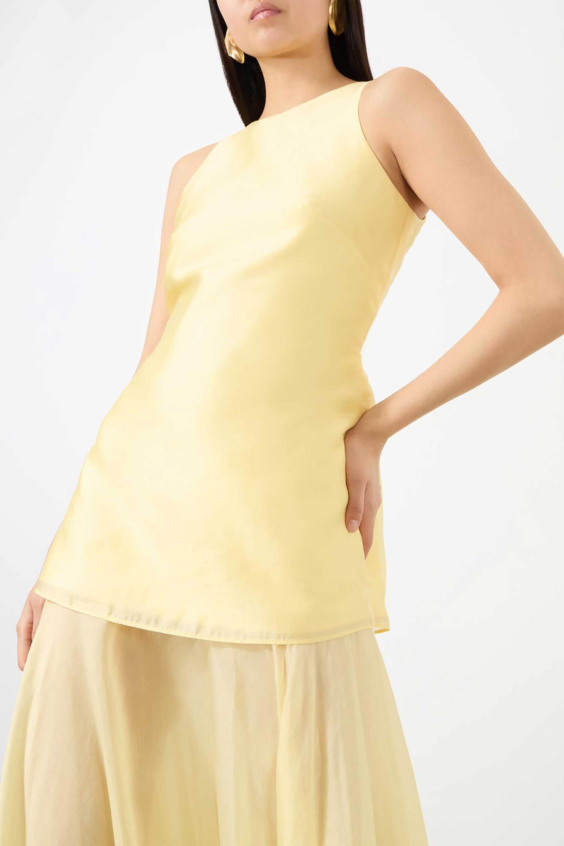 Marques' Almeida γυναικείο maxi φόρεμα "Double Layered Halter" - SS26DR0586MKVLYL Κίτρινο φωτογραφία