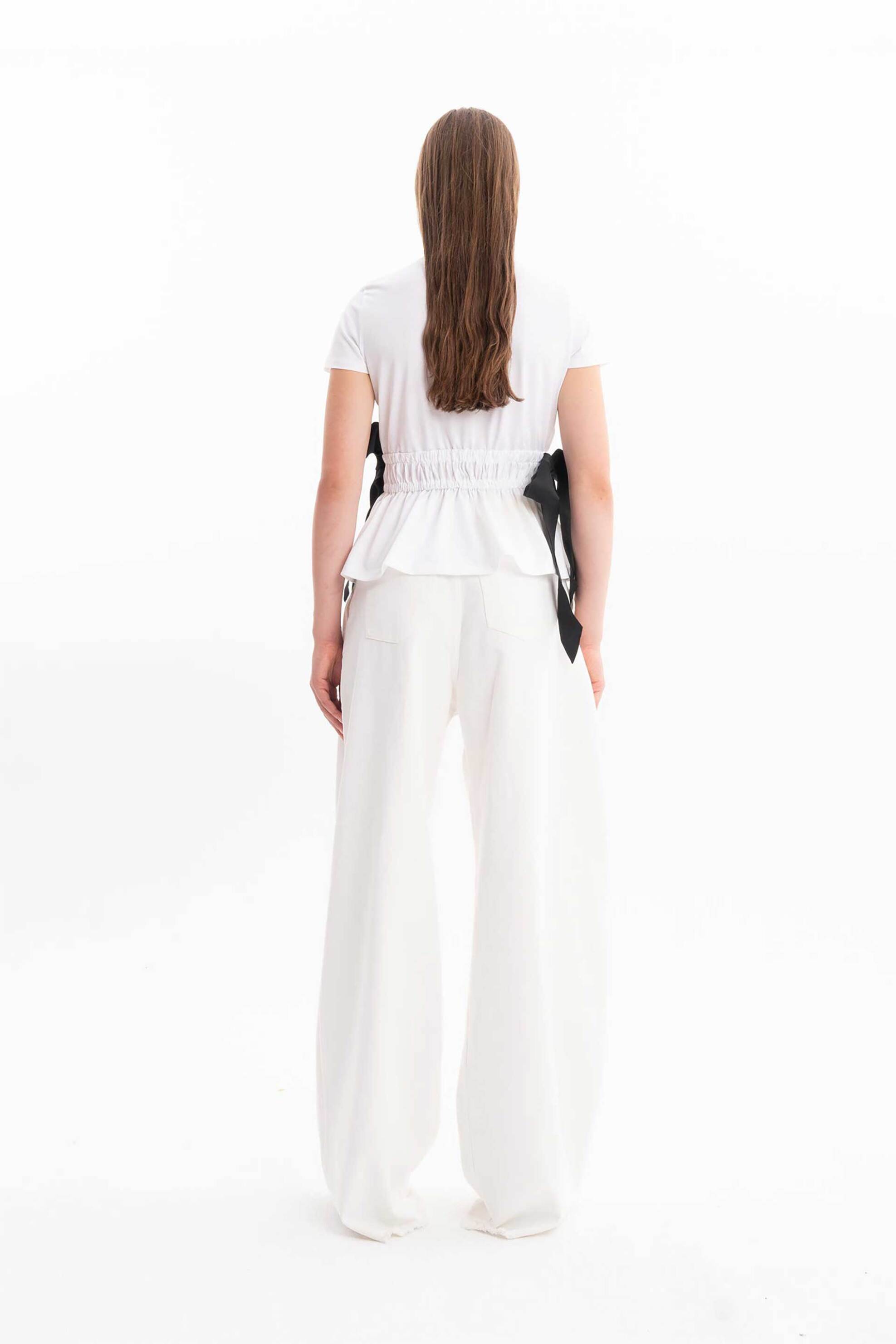 Marques' Almeida γυναικείο Τ-shirt με φιόγκους - SS26TP0752JRWH Λευκό φωτογραφία