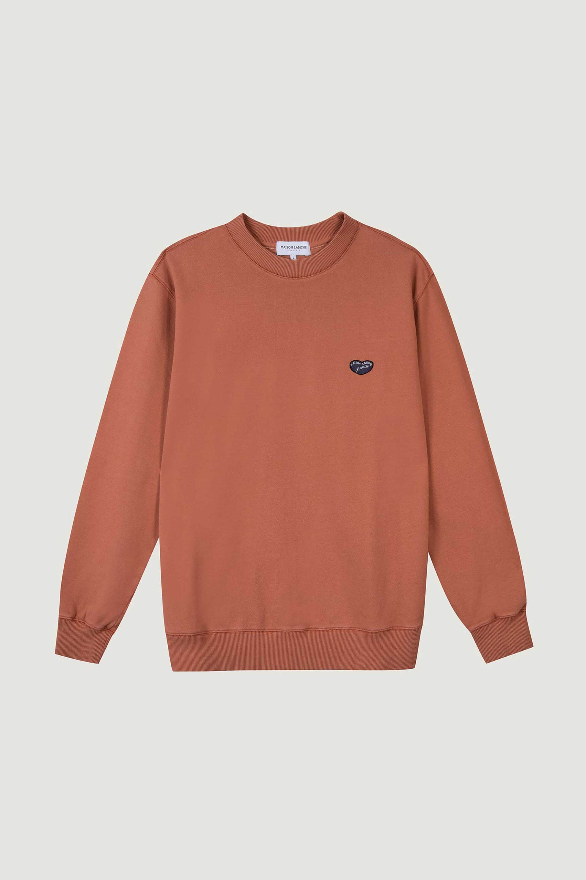 Maison Labiche ανδρική μπλούζα φούτερ Straight Cut "Charonne" - SMCHARONNECOEUR Κεραμιδί