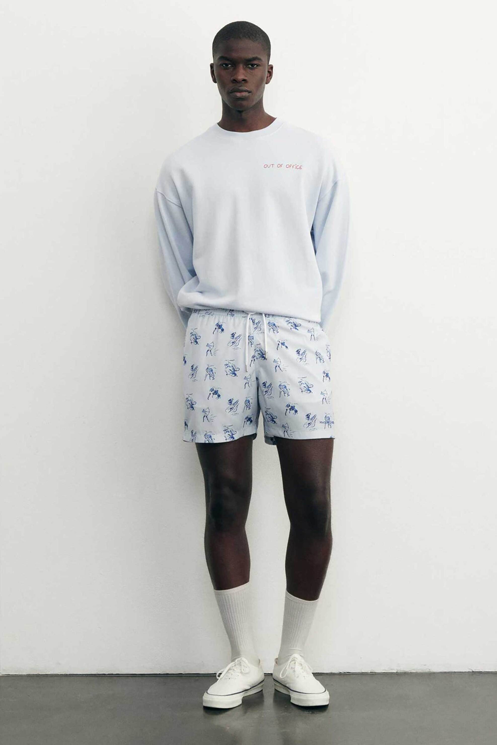 Maison Labiche ανδρικό μαγιό με all-over print "Mailot Hercules" - SMMAILLOTHERA Λευκό