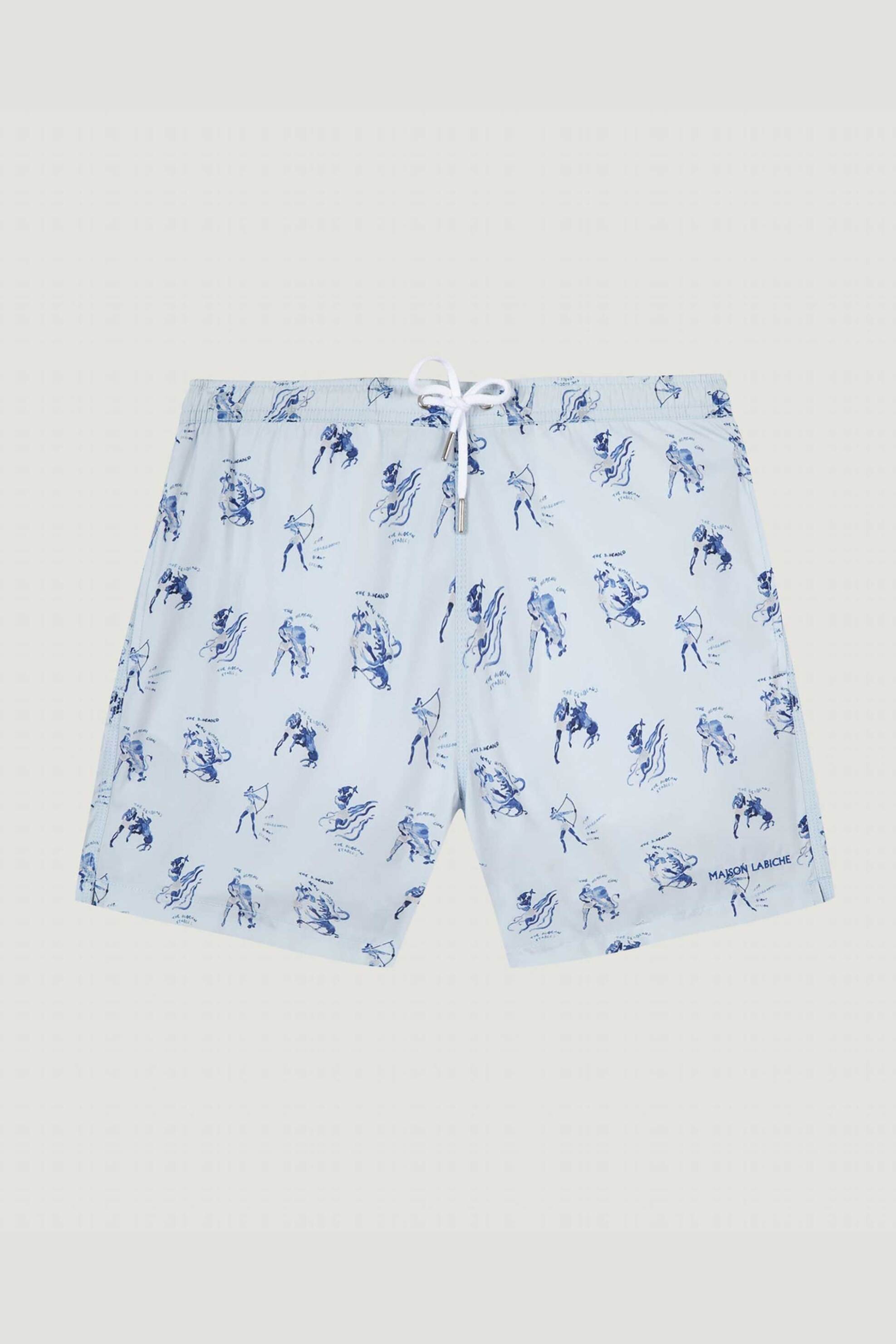Maison Labiche Ανδρικό Μαγιό με All-Over Print Mailot Hercules - Smmaillothera Λευκό