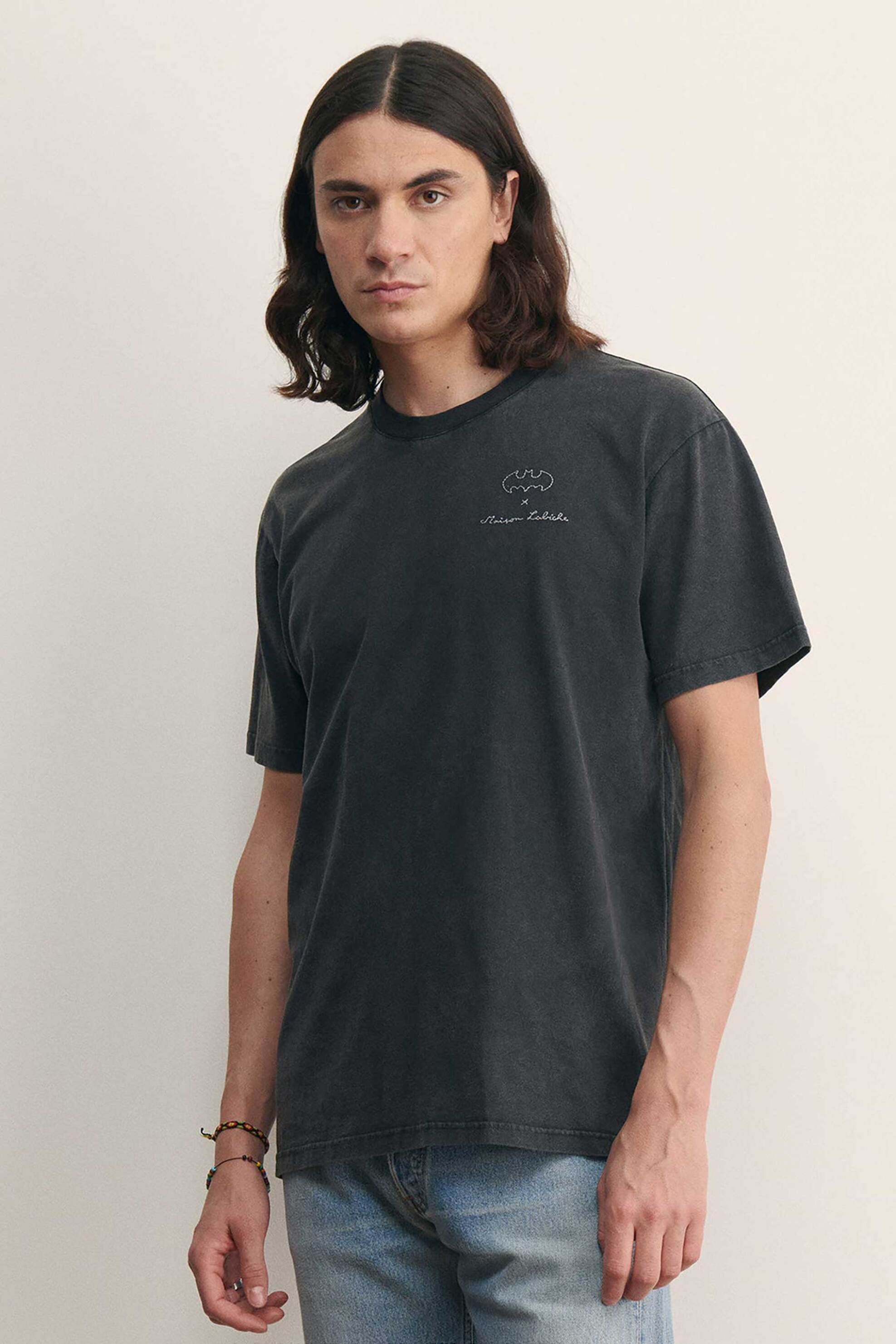 Maison Labiche ανδρικό T-shirt μονόχρωμο "Logo Batman X Maison Labiche" - UMPATUREAULOGO Μαύρο