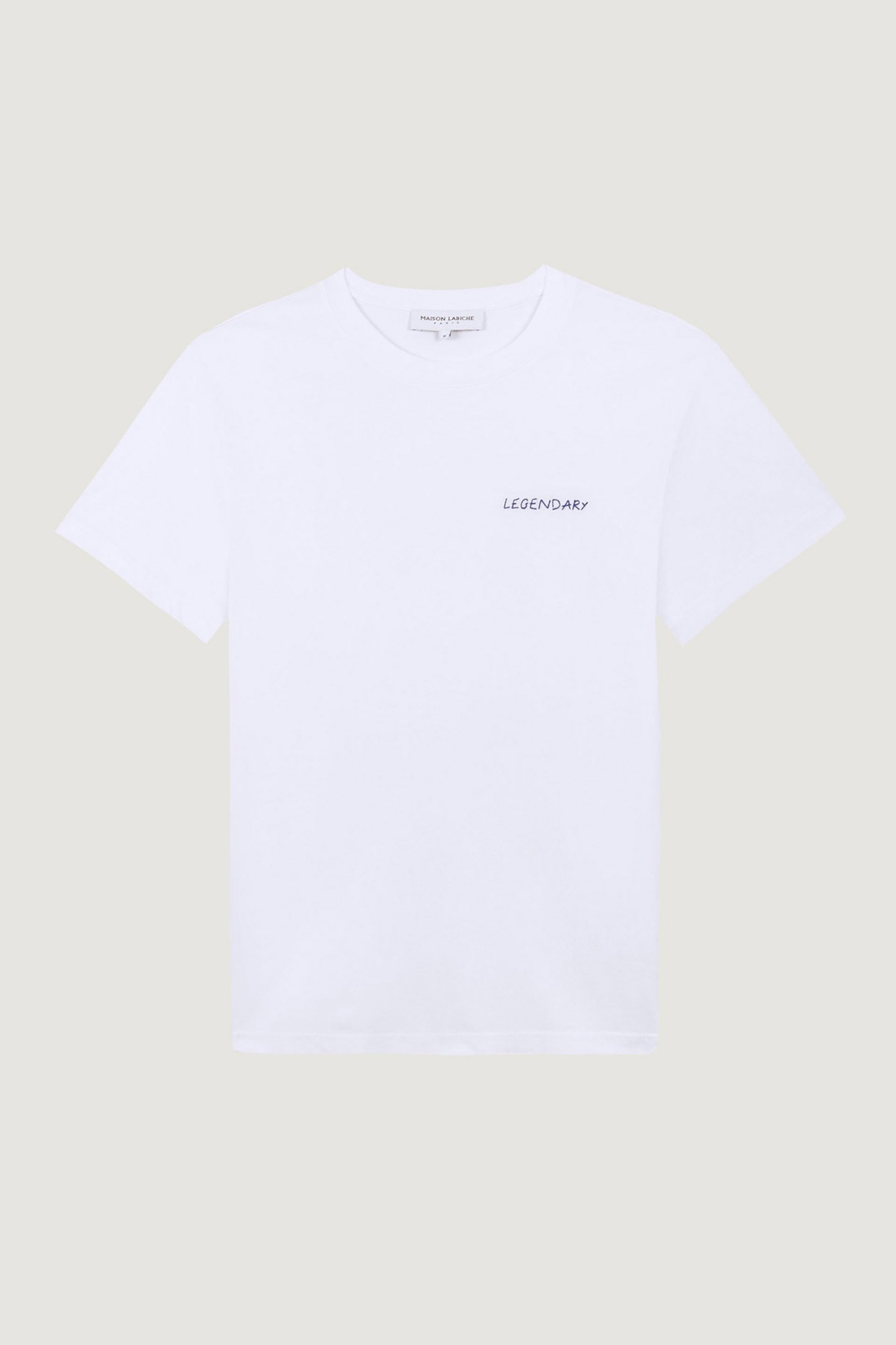 Maison Labiche ανδρικό T-shirt μονόχρωμο Straight Cut "Legendary" - UMPOPINLEGENDAR Λευκό
