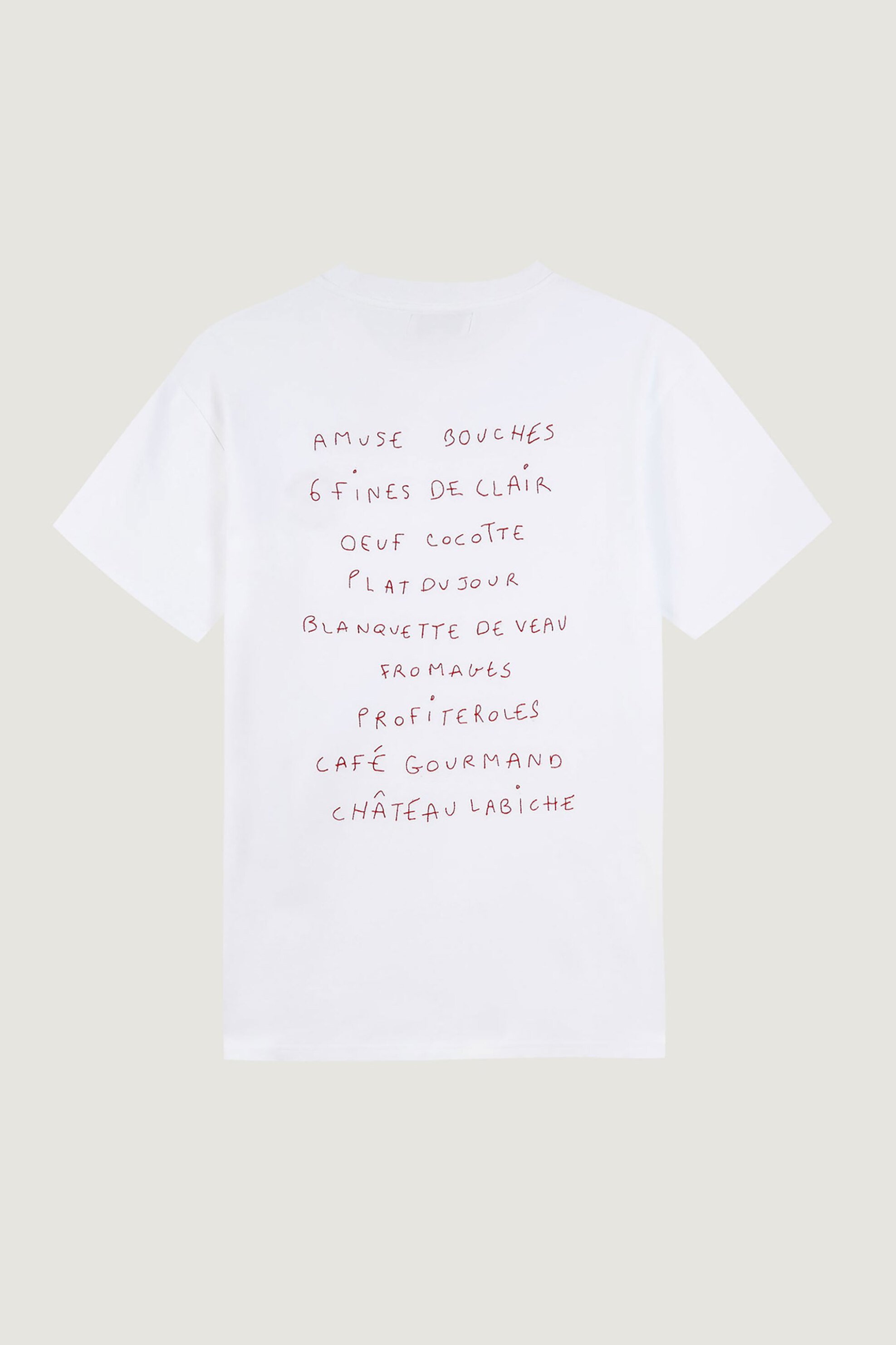 Maison Labiche ανδρικό T-shirt μονόχρωμο "Menu Club Patureau" - VMPATUREAUMENU Λευκό φωτογραφία