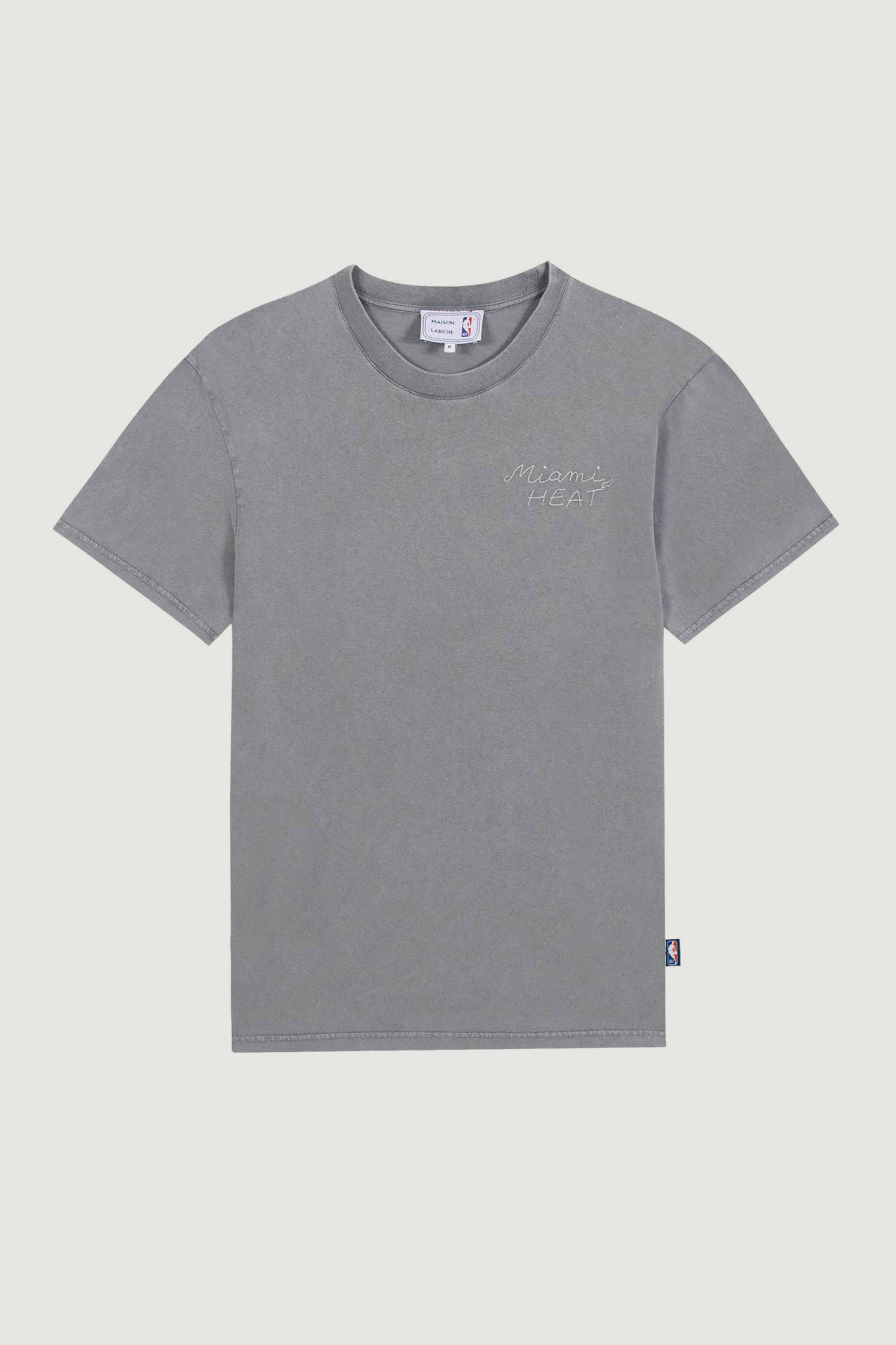 Maison Labiche ανδρικό βαμβακερό T-shirt μονόχρωμο με lettering "The Dude" - WMPATUREAUMIAMI Γκρι