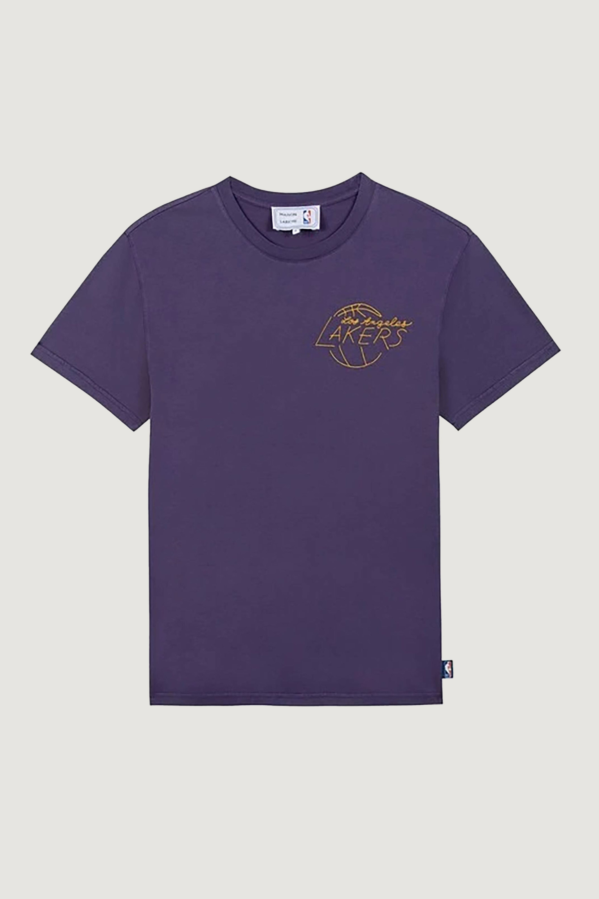 Maison Labiche ανδρικό βαμβακερό T-shirt μονόχρωμο με print "X Nba X Nba Lakers" - WMPOPINLALAKERS Μοβ