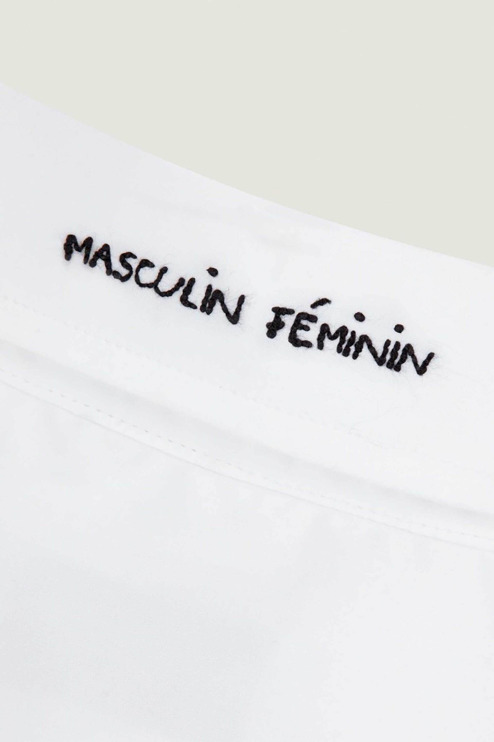 Maison Labiche Γυναικείο Μονόχρωμο Πουκάμισο Straight Cut Masculin Feminin Loutil - Rwloutilmascu Λευκό