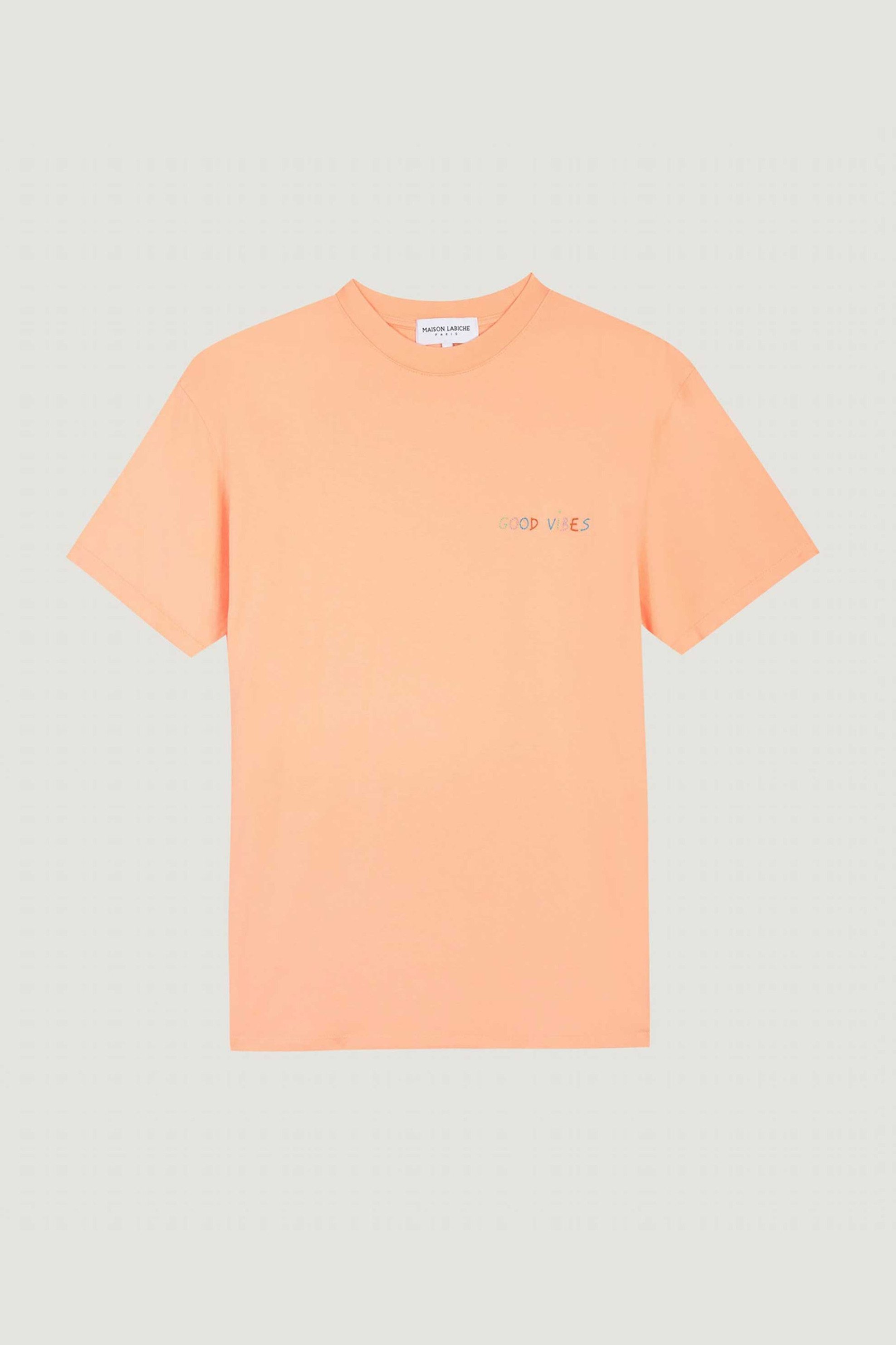 Maison Labiche Γυναικείο T-Shirt Straight Cut Good Vibes Popincourt - Swpopingoodv Ροδακινί