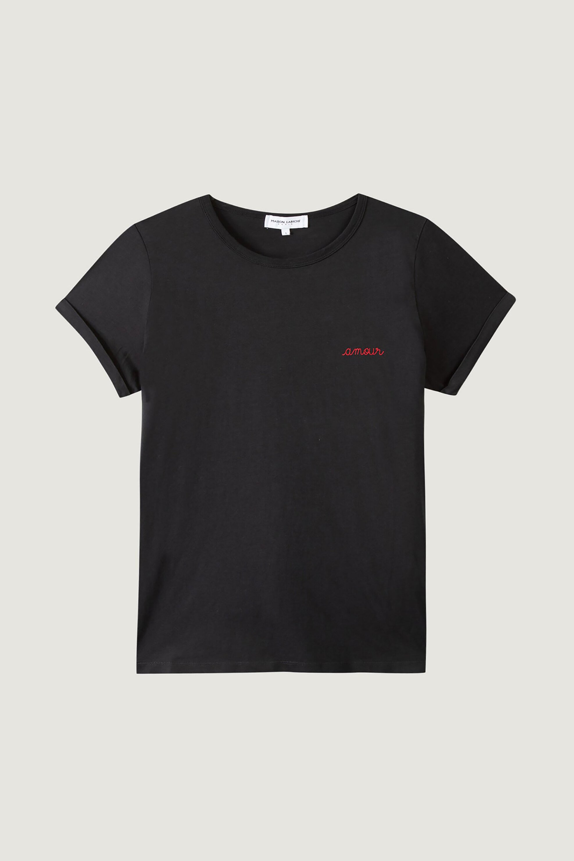 MAISON LABICHE Maison Labiche γυναικείο T-shirt Slim Fit "Amour Poitou" - KWTAMOUR Μαύρο