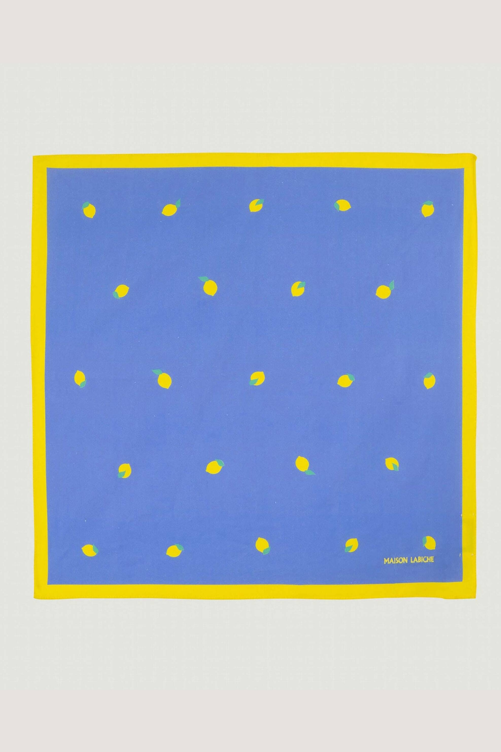 MAISON LABICHE Maison Labiche γυναικείο φουλάρι με print "Lemons Lampué" - SALAMPUELEMON Μπλε