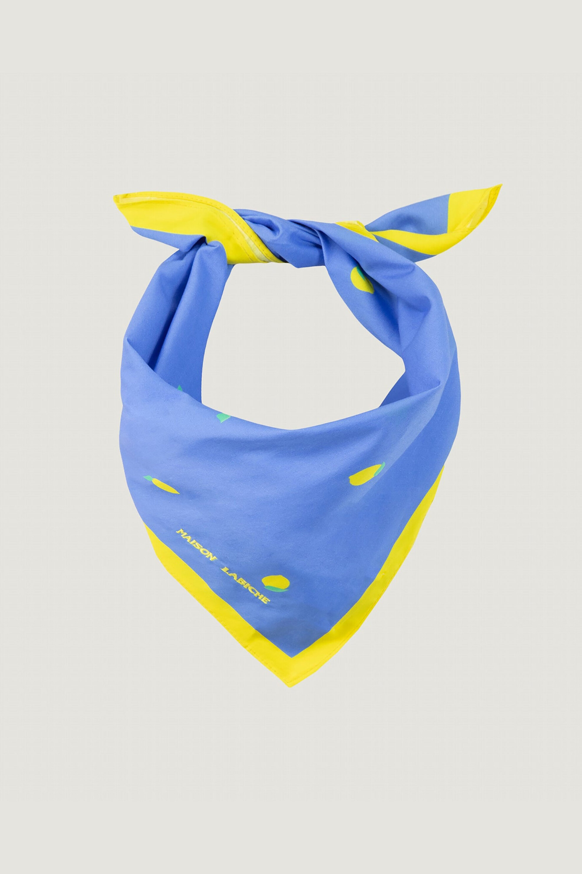 Maison Labiche γυναικείο φουλάρι με print "Lemons Lampué" - SALAMPUELEMON Μπλε φωτογραφία