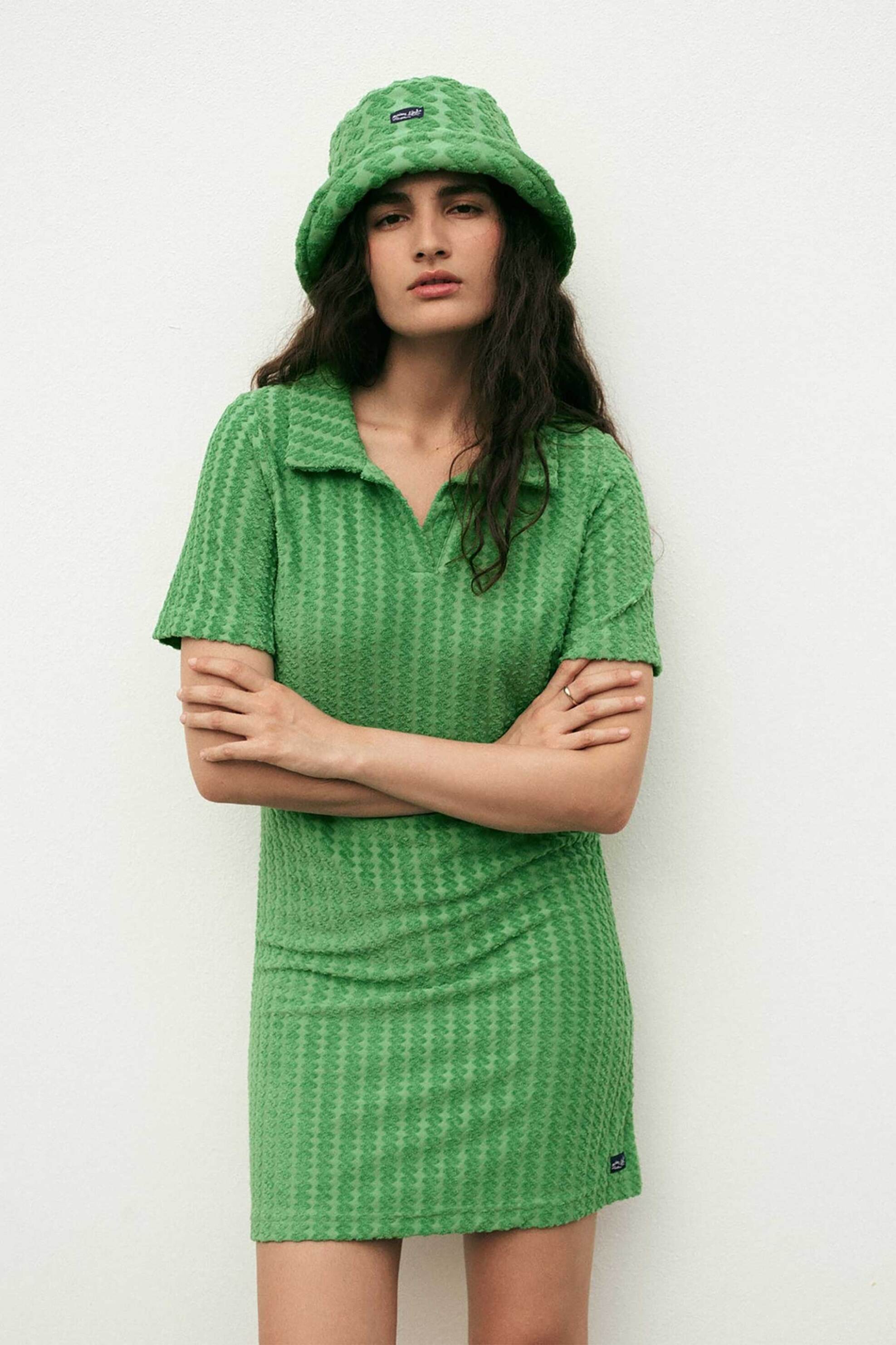 Maison Labiche γυναικείο φόρεμα πετσετέ "Devoured Terrycloth Albinoni" - SWALBINONILAB Πράσινο φωτογραφία