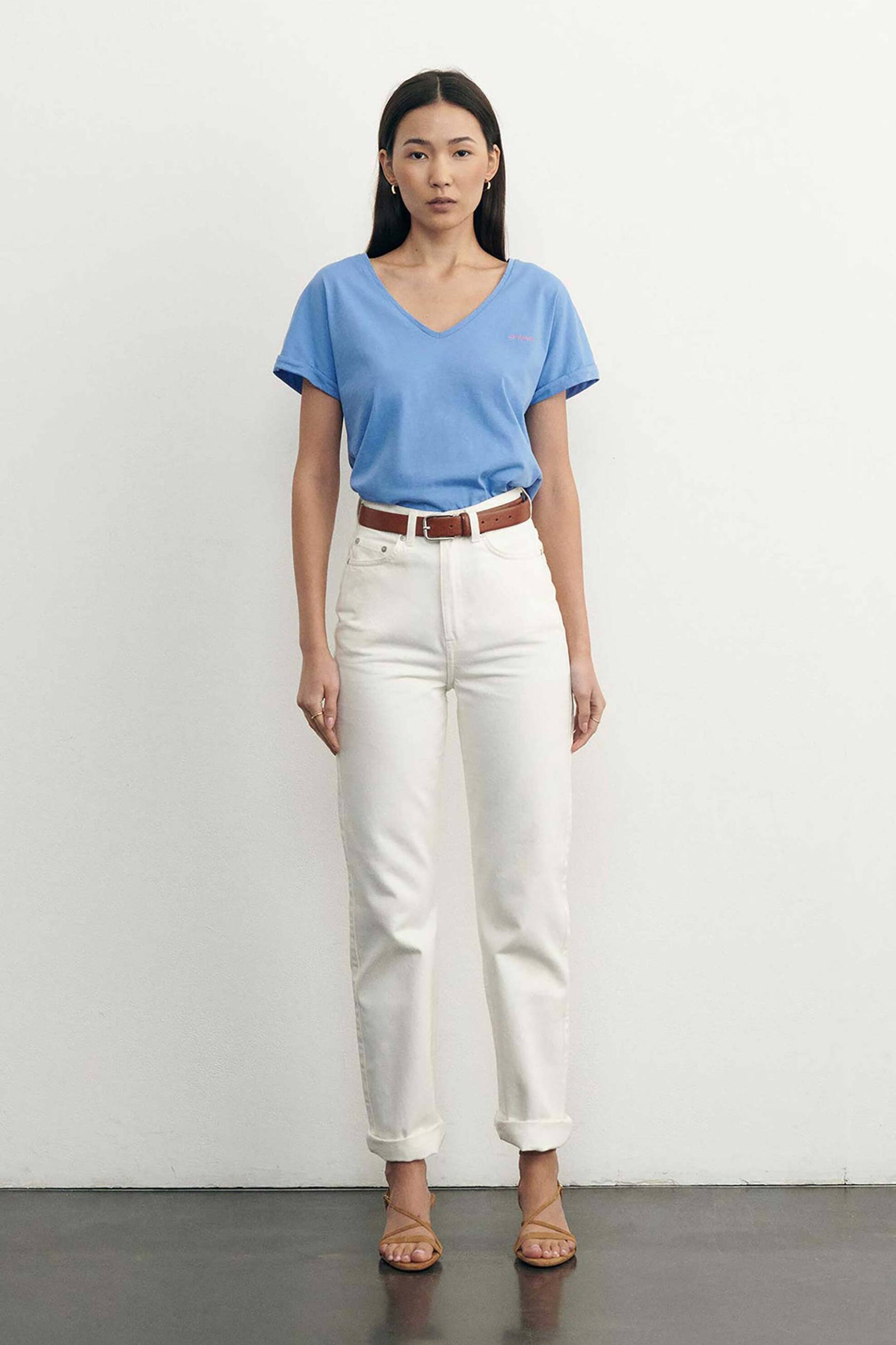 MAISON LABICHE Maison Labiche γυναικείο T-shirt Loose Fit "Amour Château" - SWCHATEAUAMOUR Μπλε