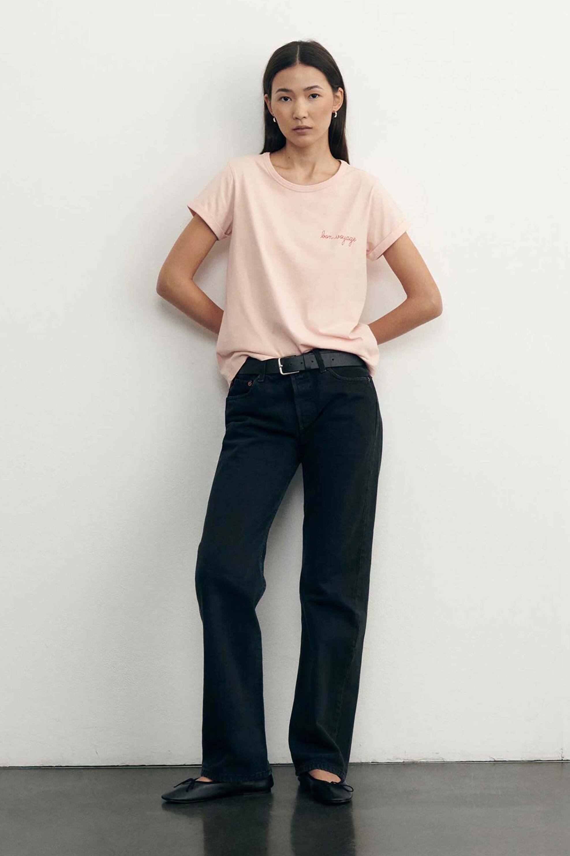 MAISON LABICHE Maison Labiche γυναικείο T-shirt Slim Fit "Bon Voyage Poitou" - SWPOITOUBONVOY Ροζ