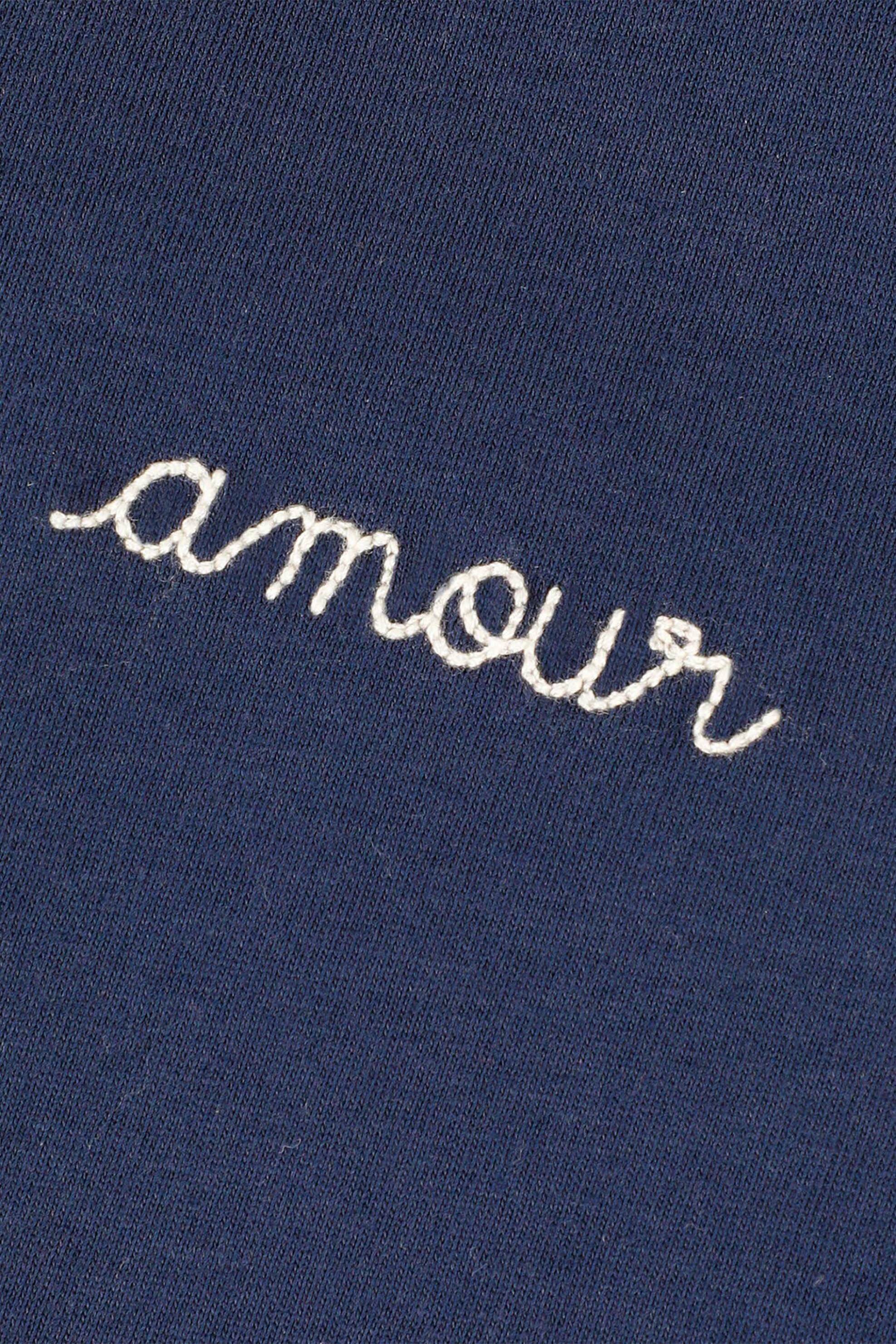 Maison Labiche γυναικείο βαμβακερό T-shirt με κεντημένο lettering "Amour Poitou" - VWPOITOUAMOUR Σκούρο Μπλε φωτογραφία