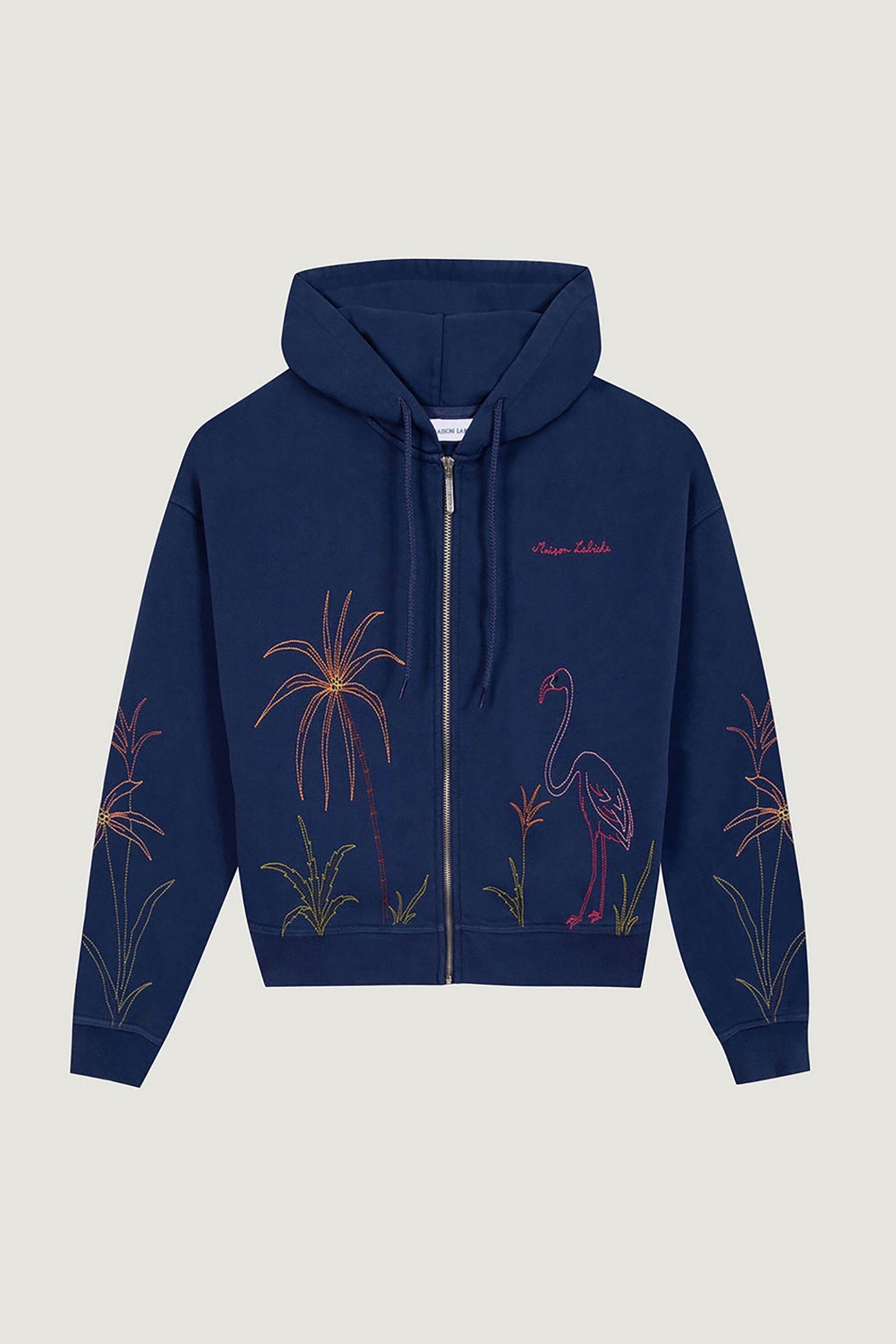 Maison Labiche γυναικεία πλεκτή ζακέτα με κεντήματα "Flamingo"